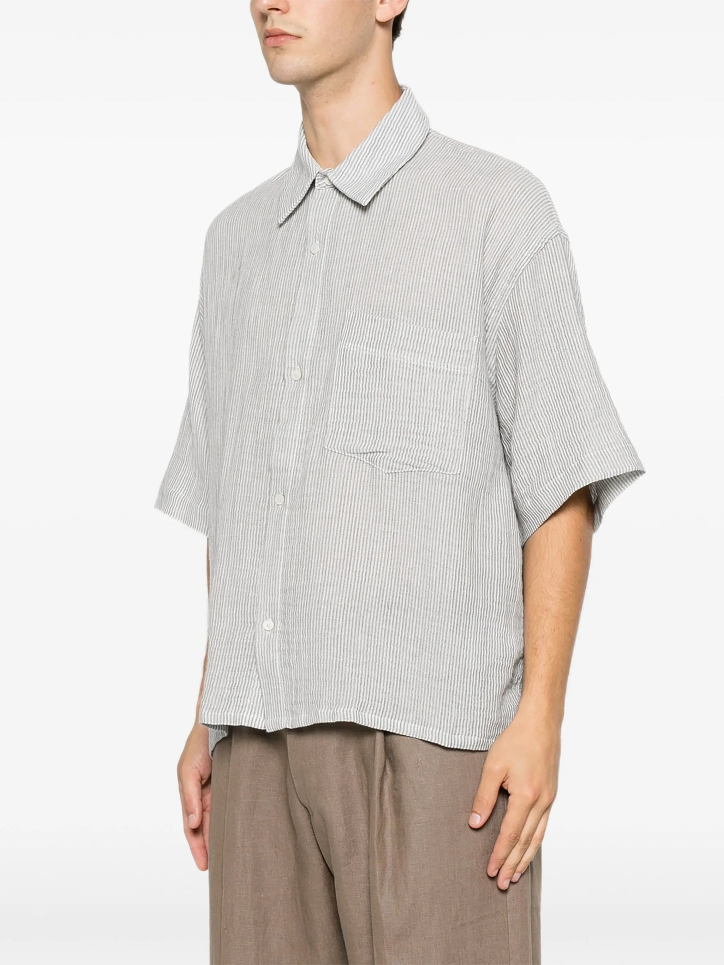 striped short-sleeve shirt