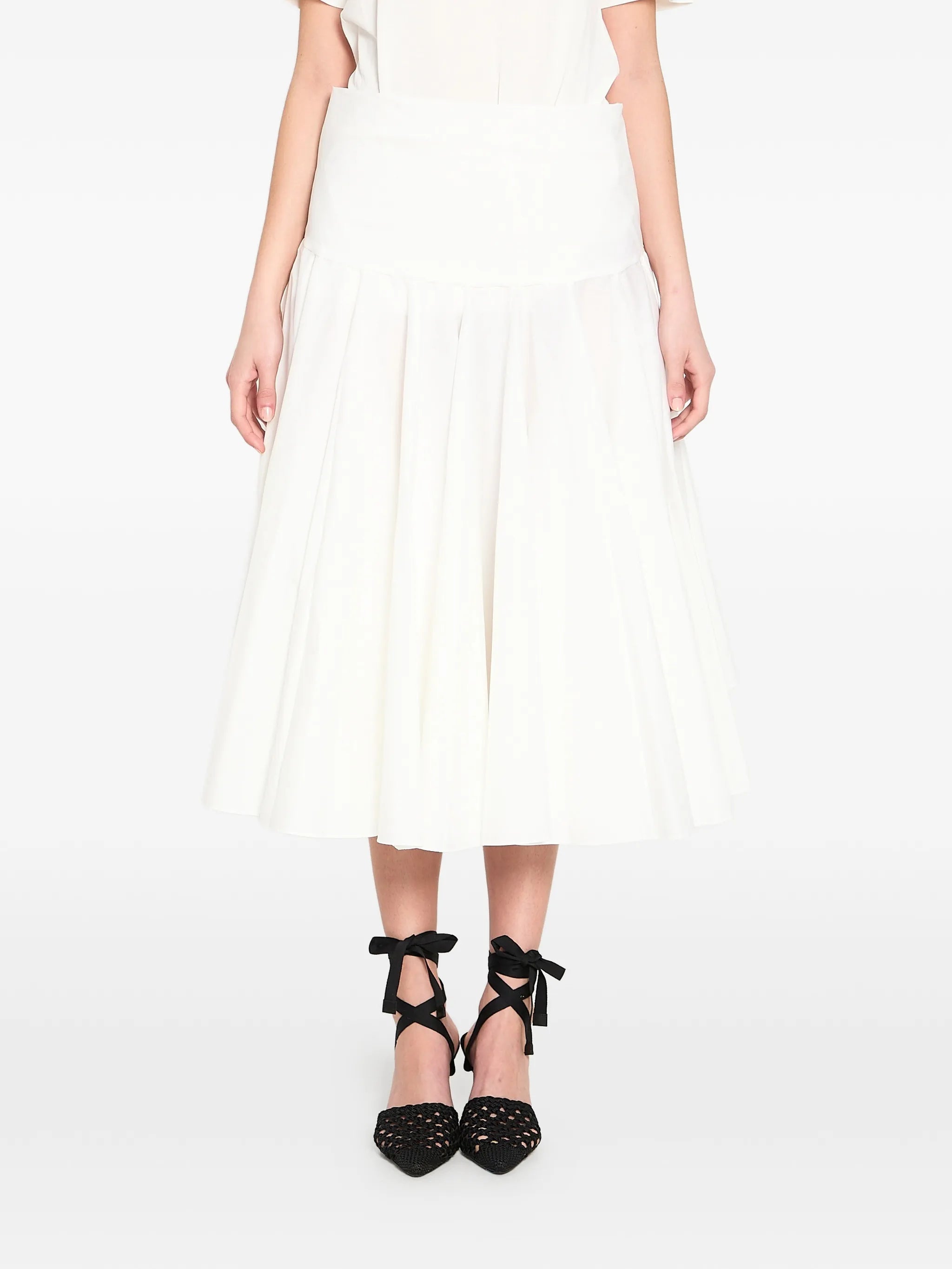 draped midi skirt