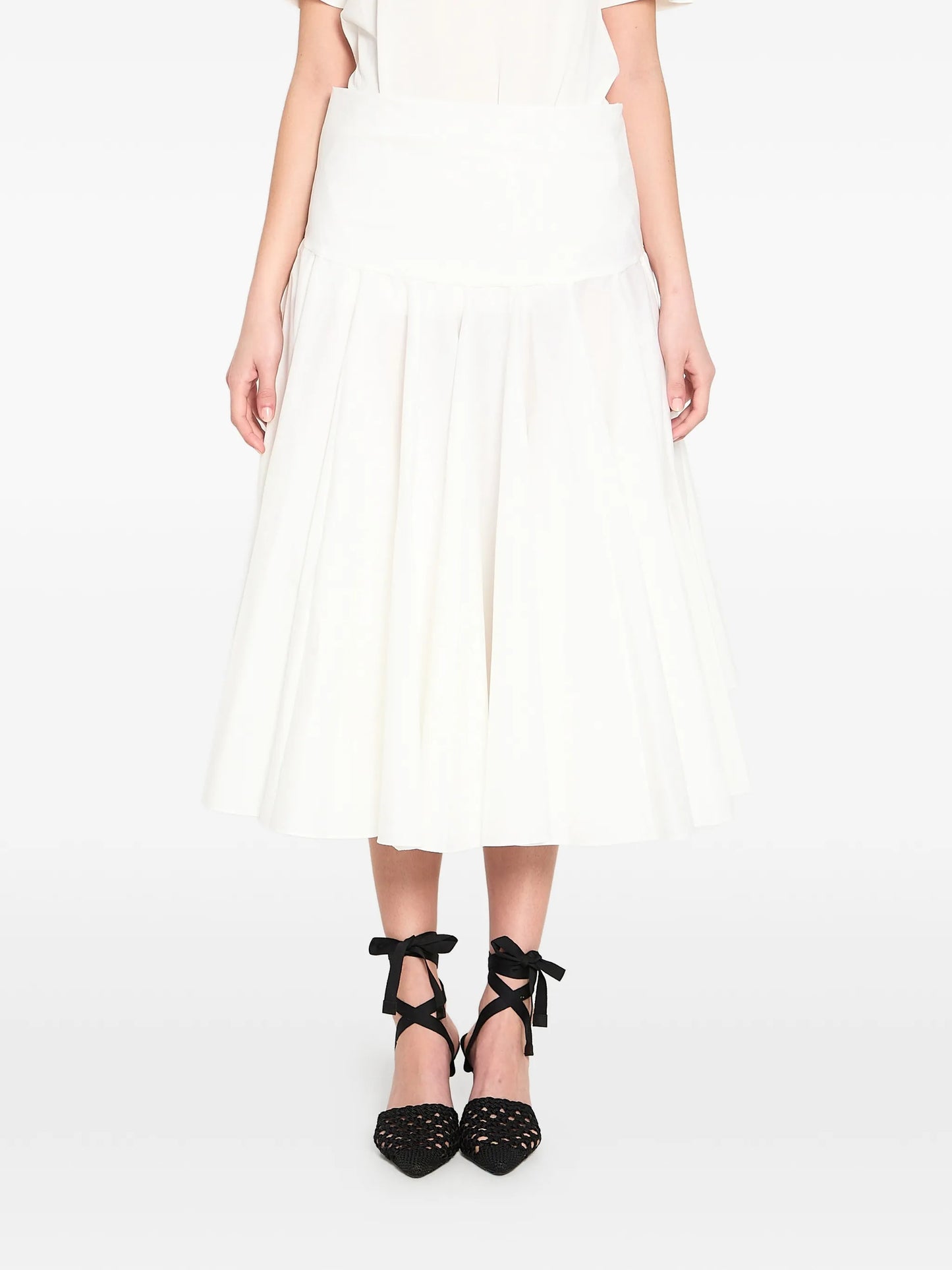 draped midi skirt