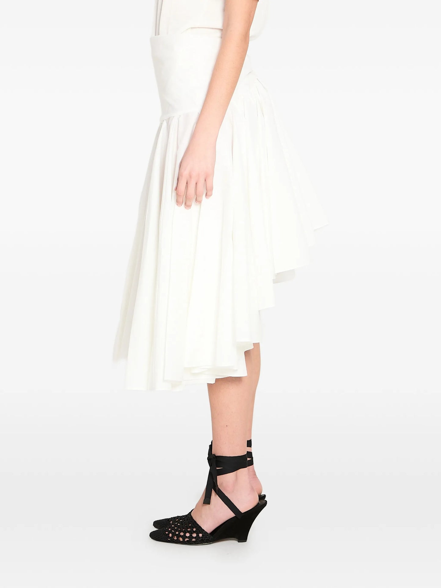 draped midi skirt