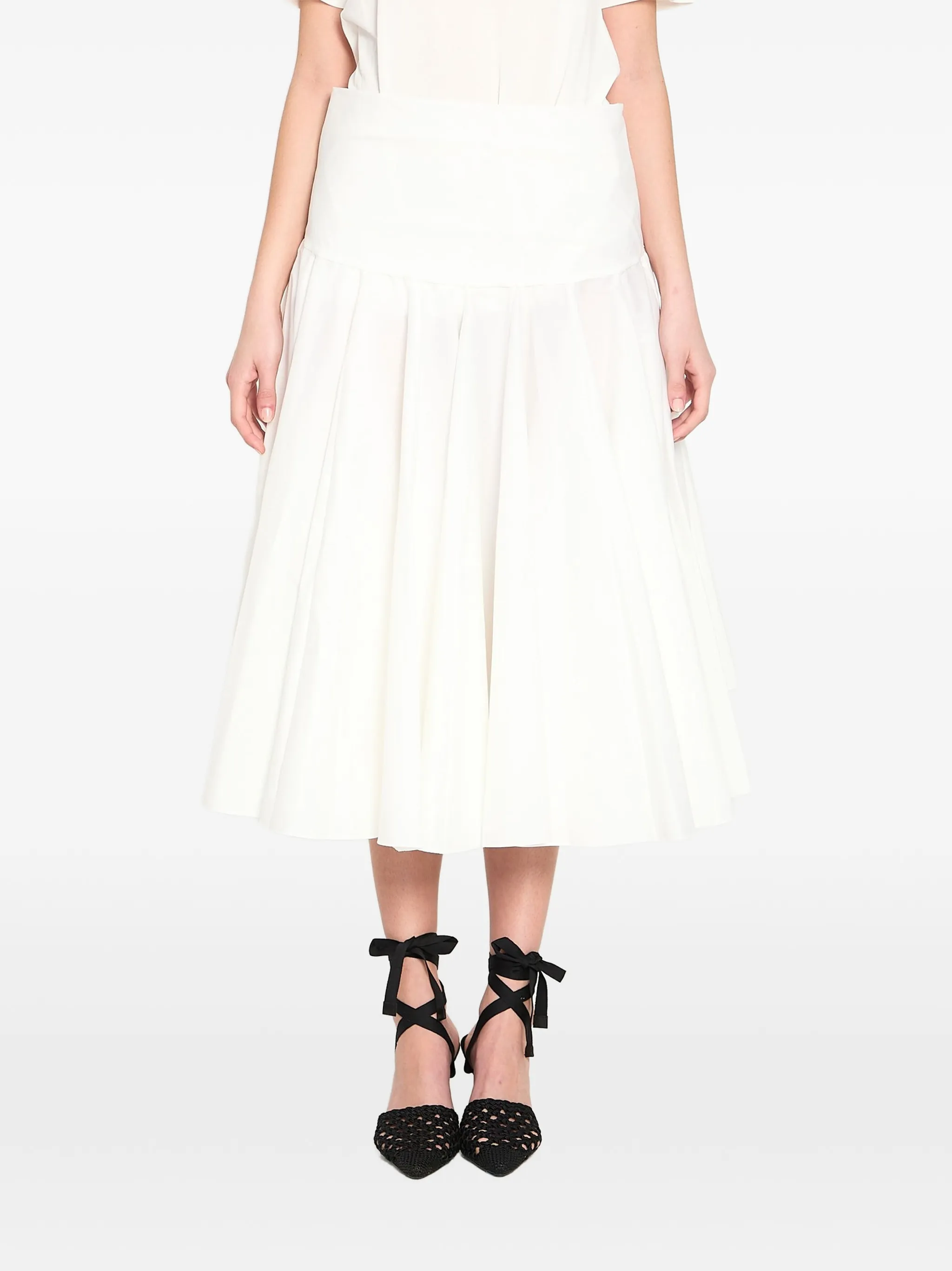 The Petticoat draped godet midi skirt