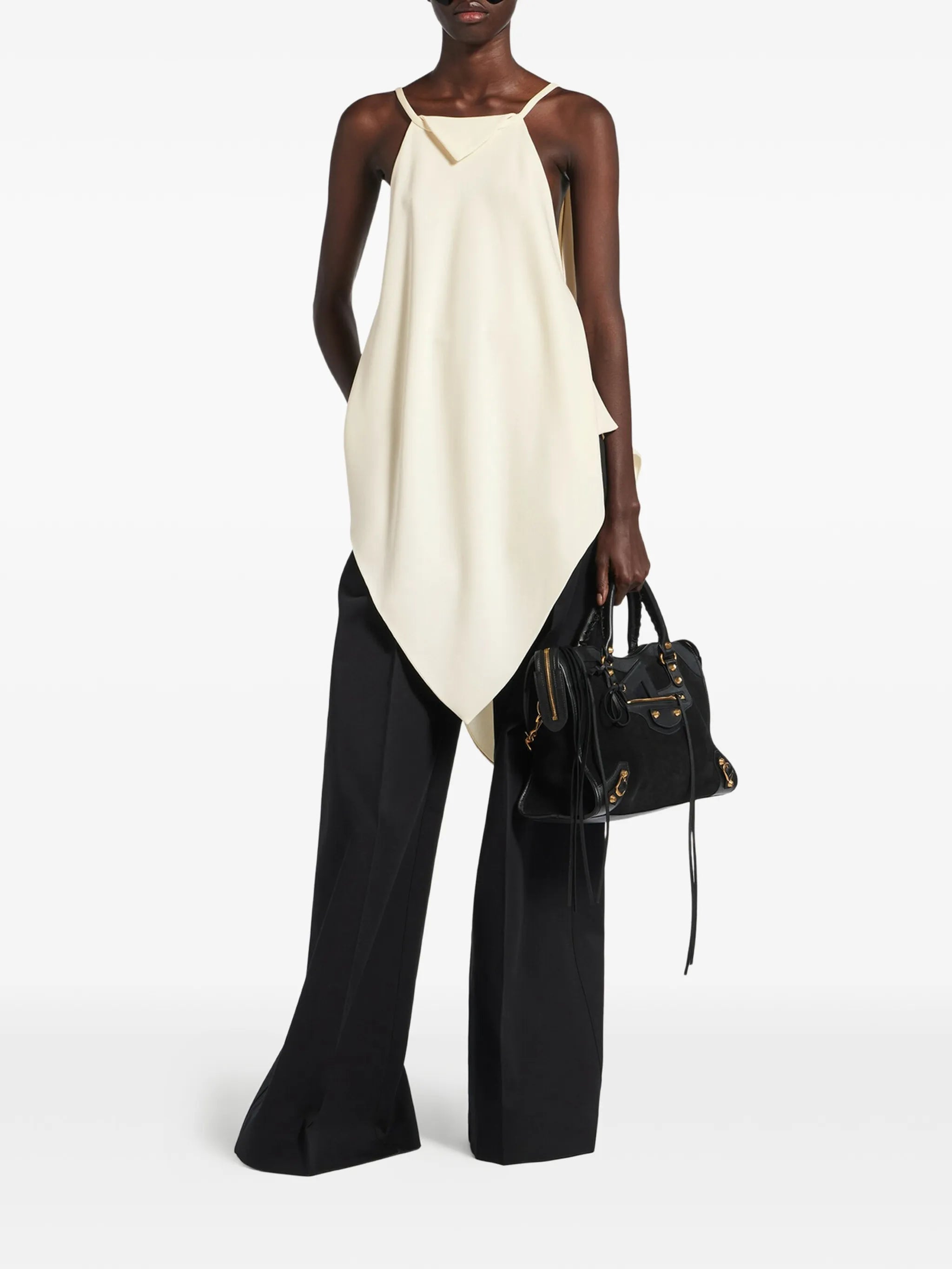 V-neck spaghetti-strap blouse