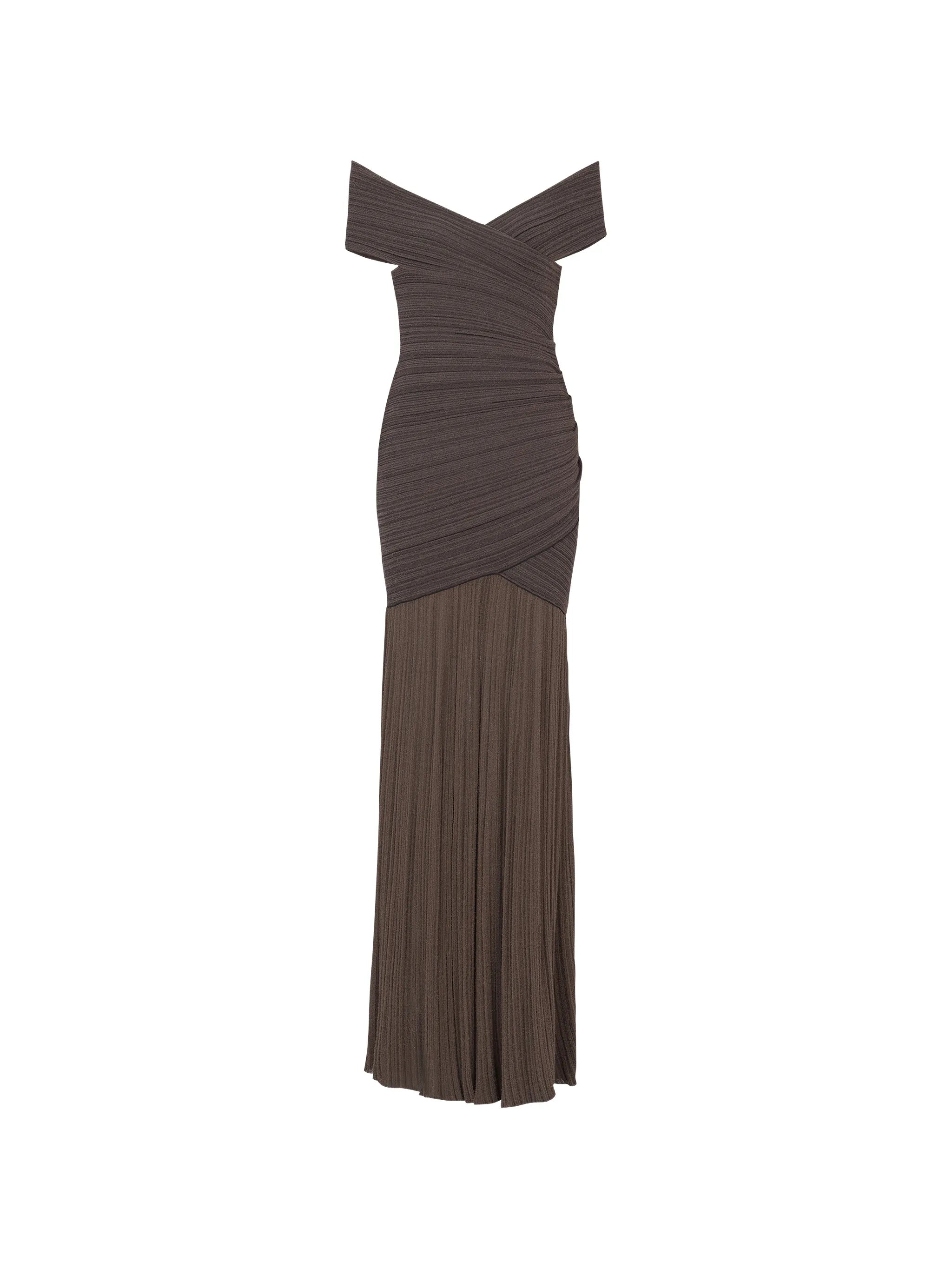 off-the-shoulder maxi dress