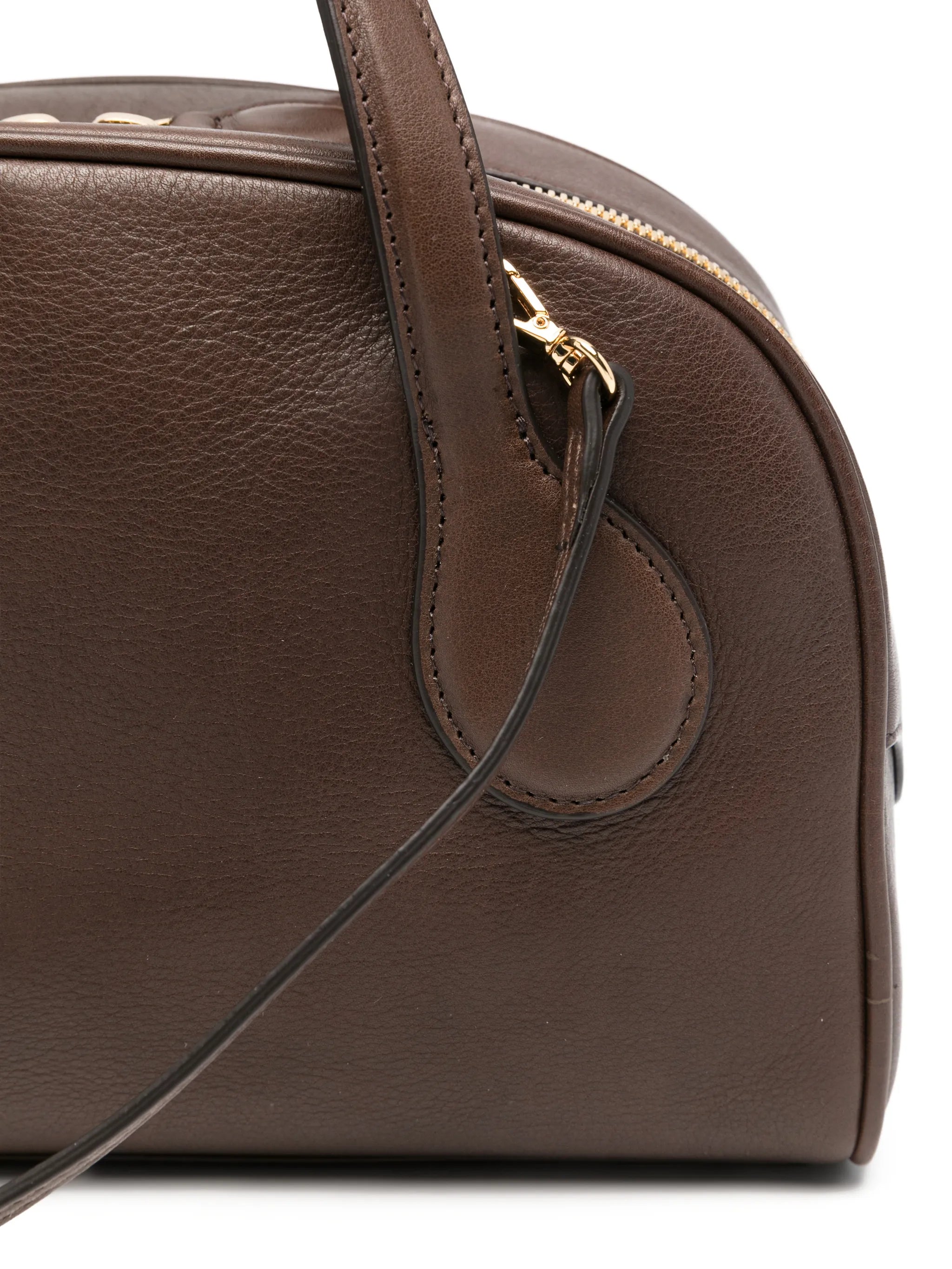 mini bowling smooth leather tote bag