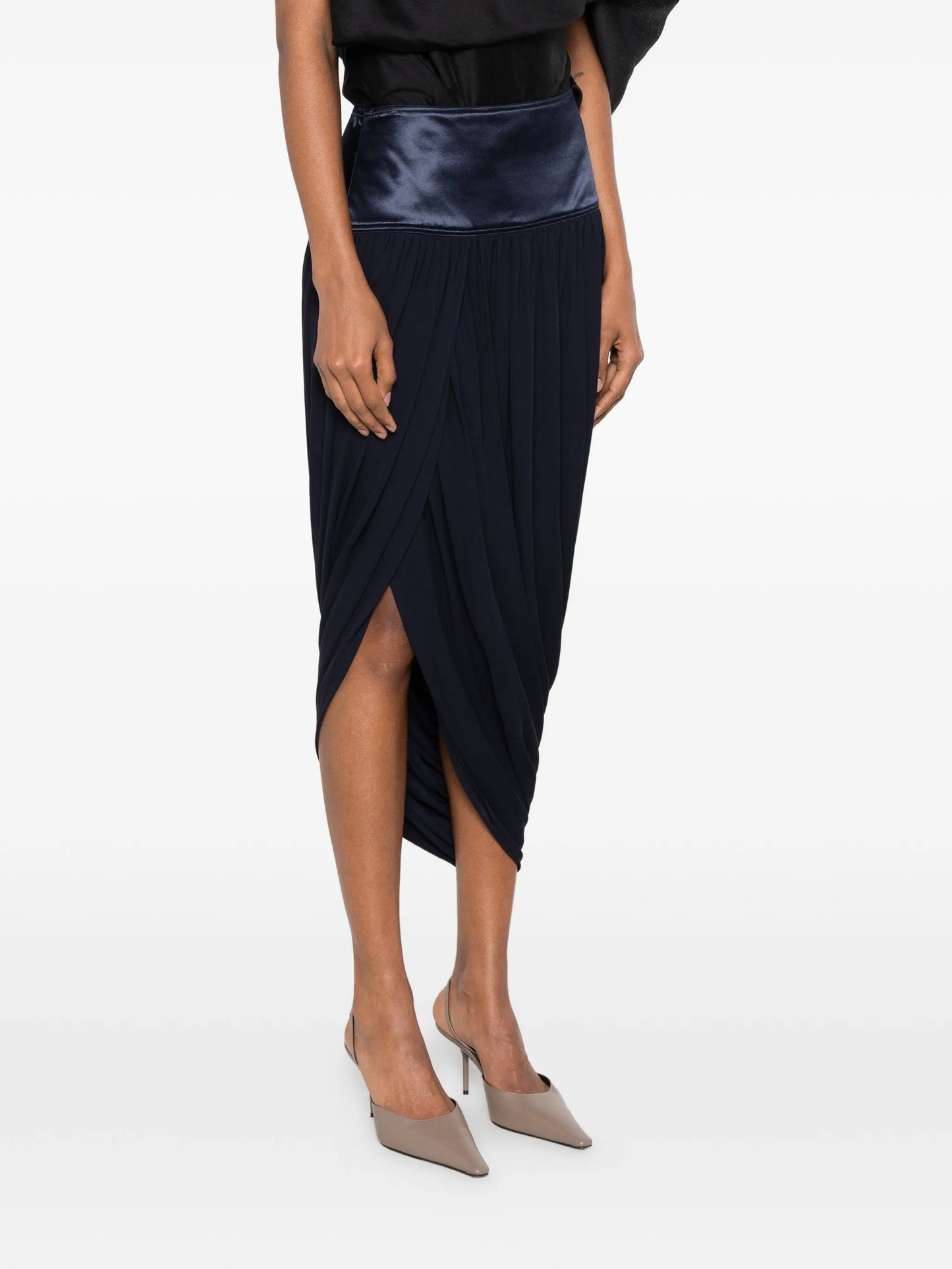 draped asymmetric skirt