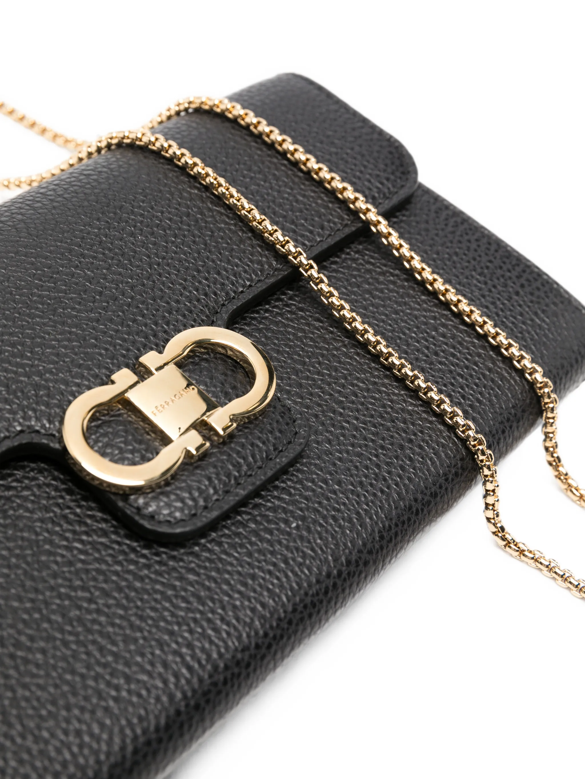 Gancini wallet with shoulder strap
