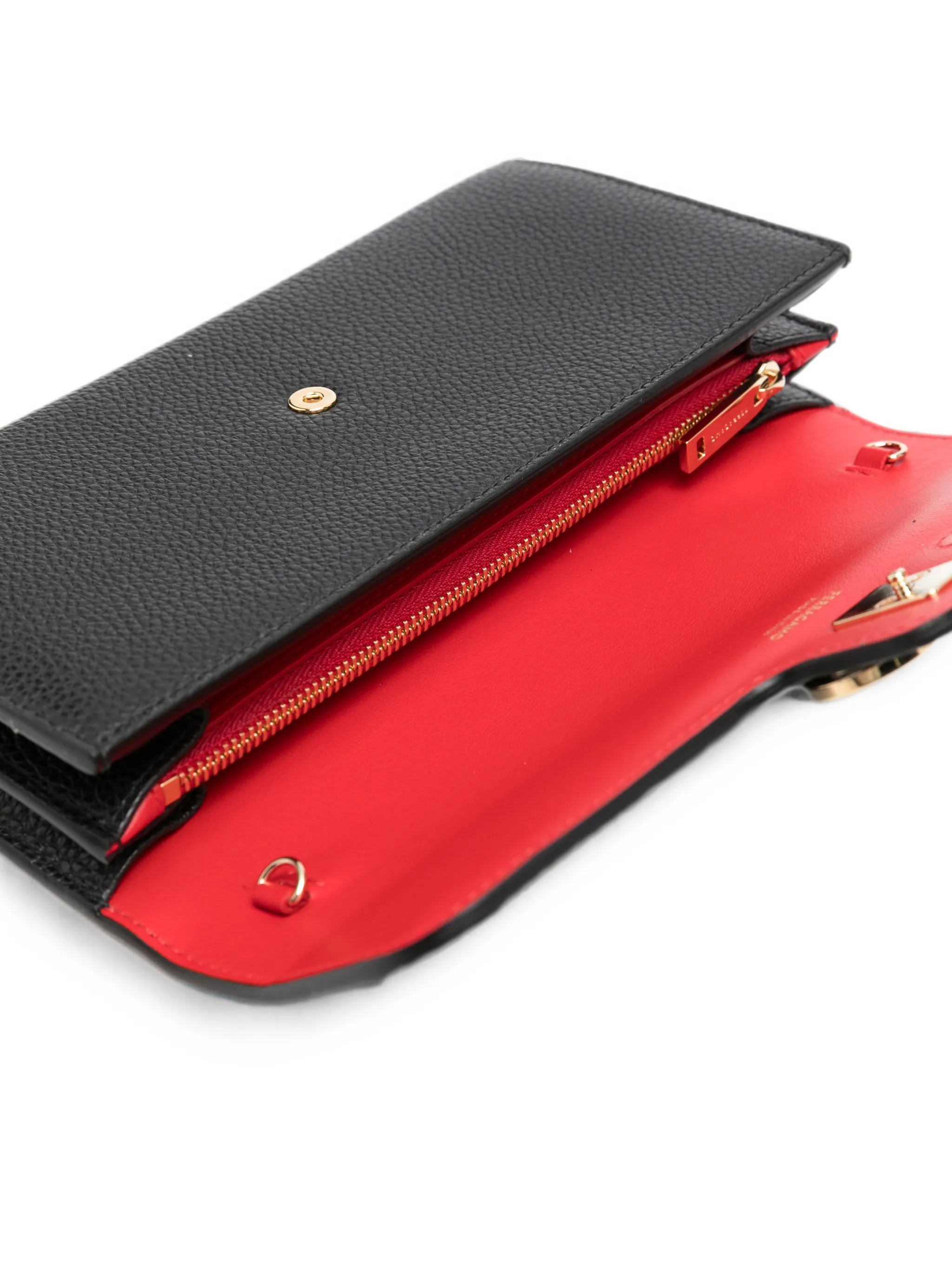 Gancini wallet with shoulder strap