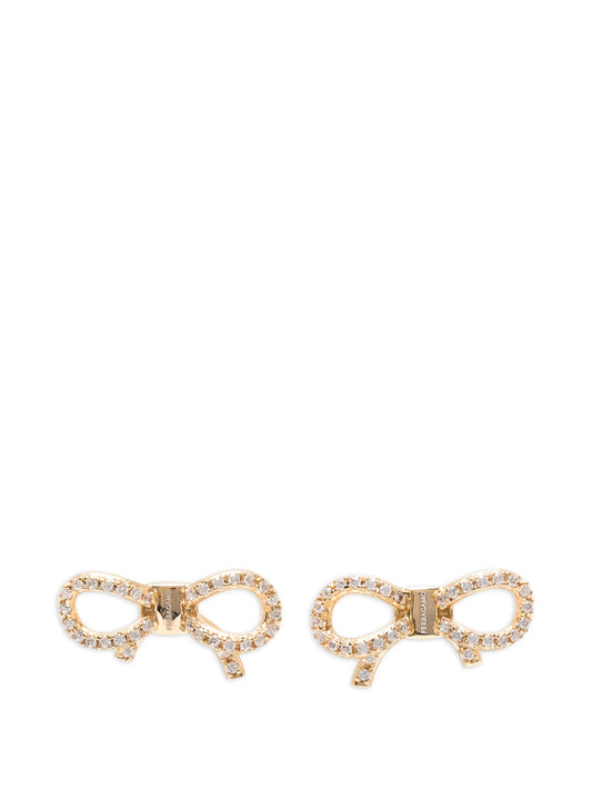 crystal-embellished bow earrings