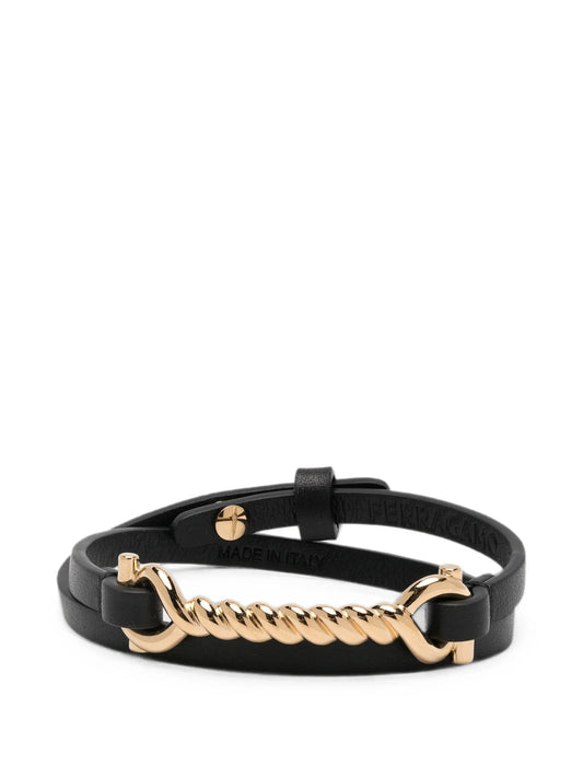 Twisted Gancini-plaque buckle bracelet