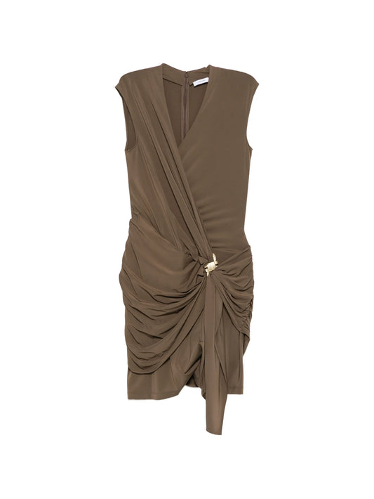 knot-detail ruched dress