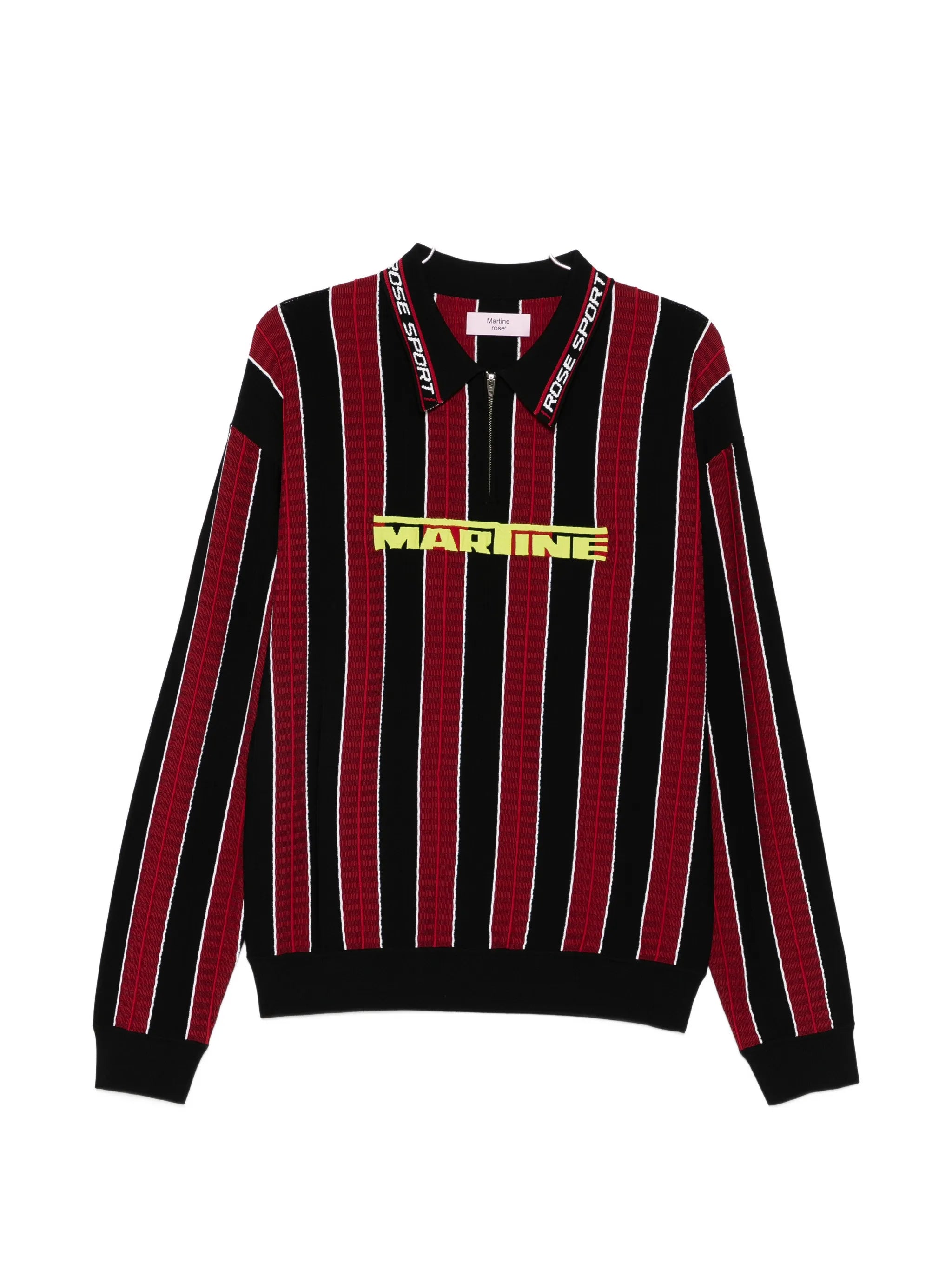 striped zip polo shirt