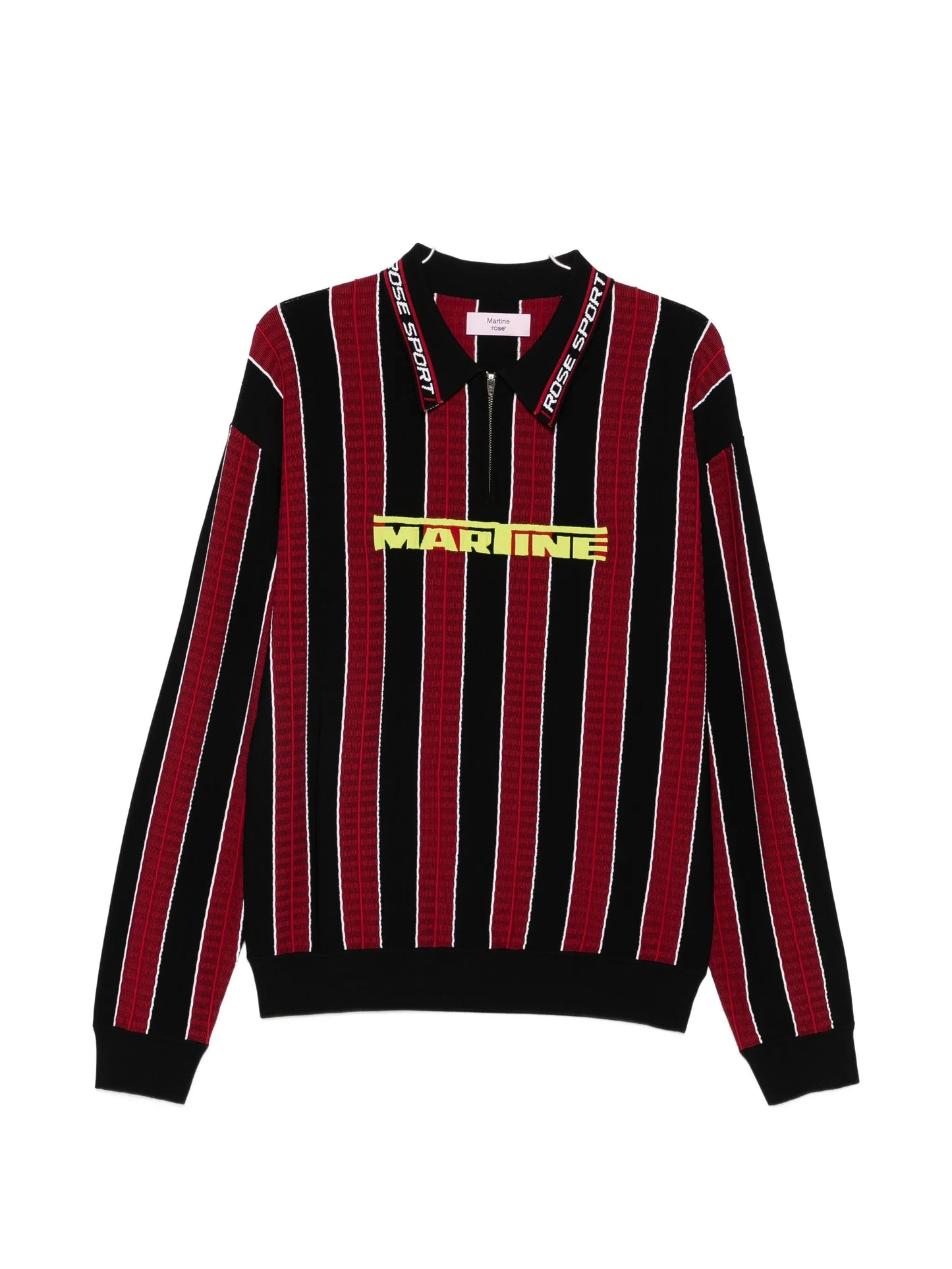 striped zip polo shirt