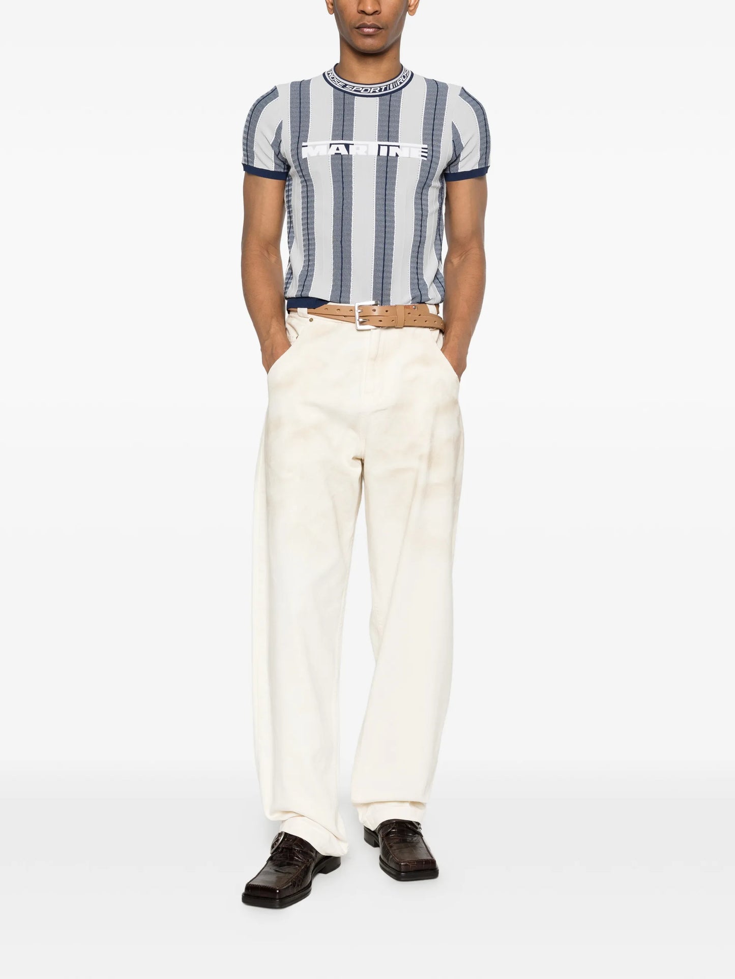 striped graphic T-shirt