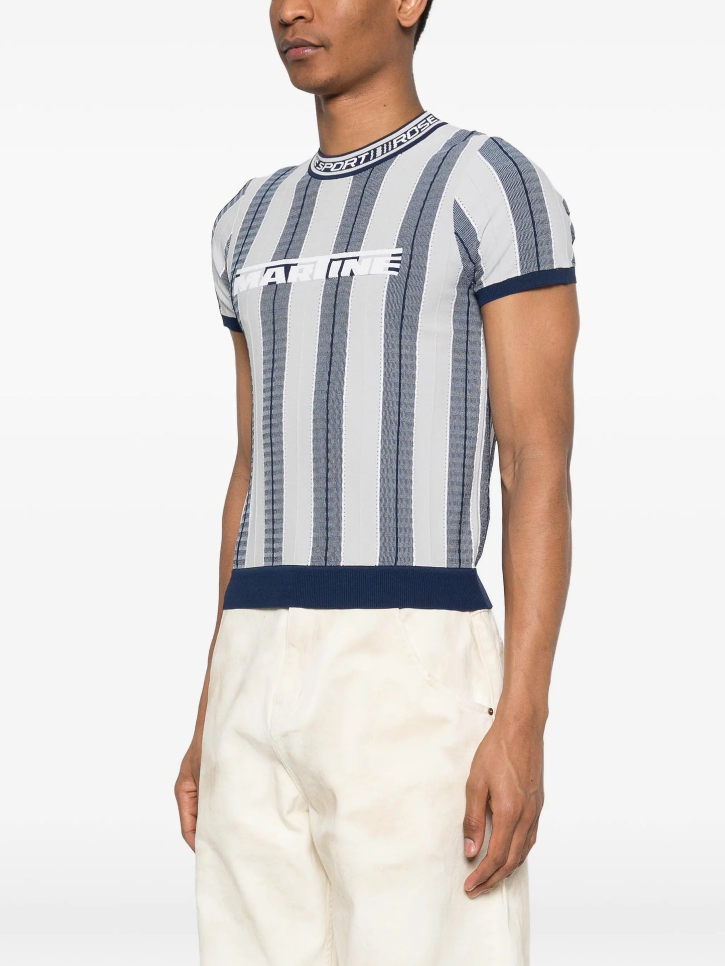 striped graphic T-shirt