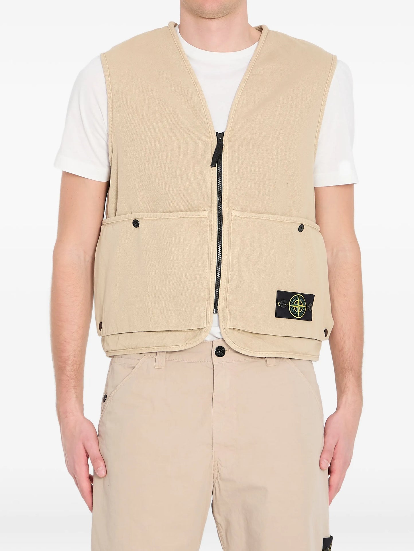 buttoned oversized vest