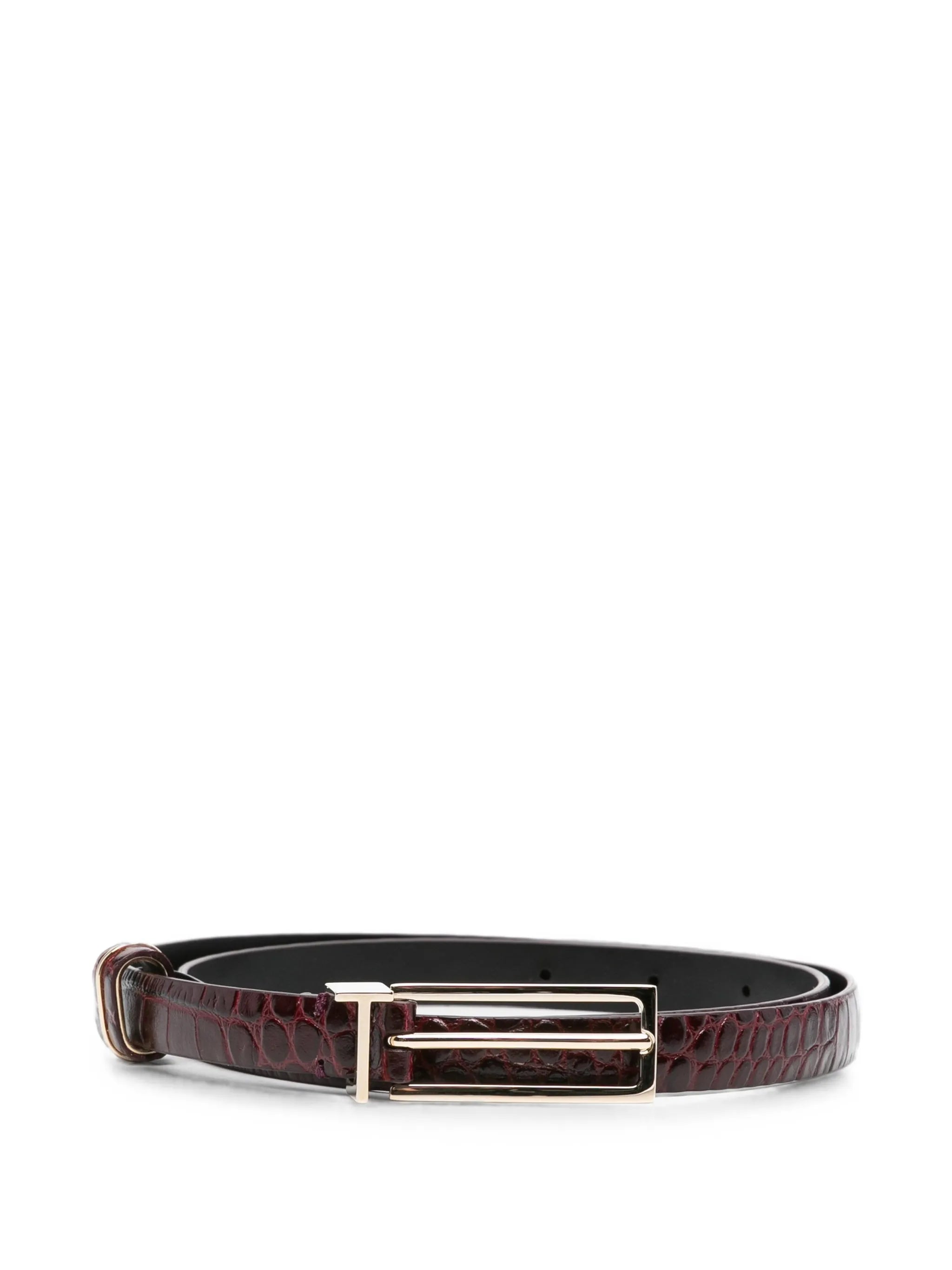 croc-effect leather belt