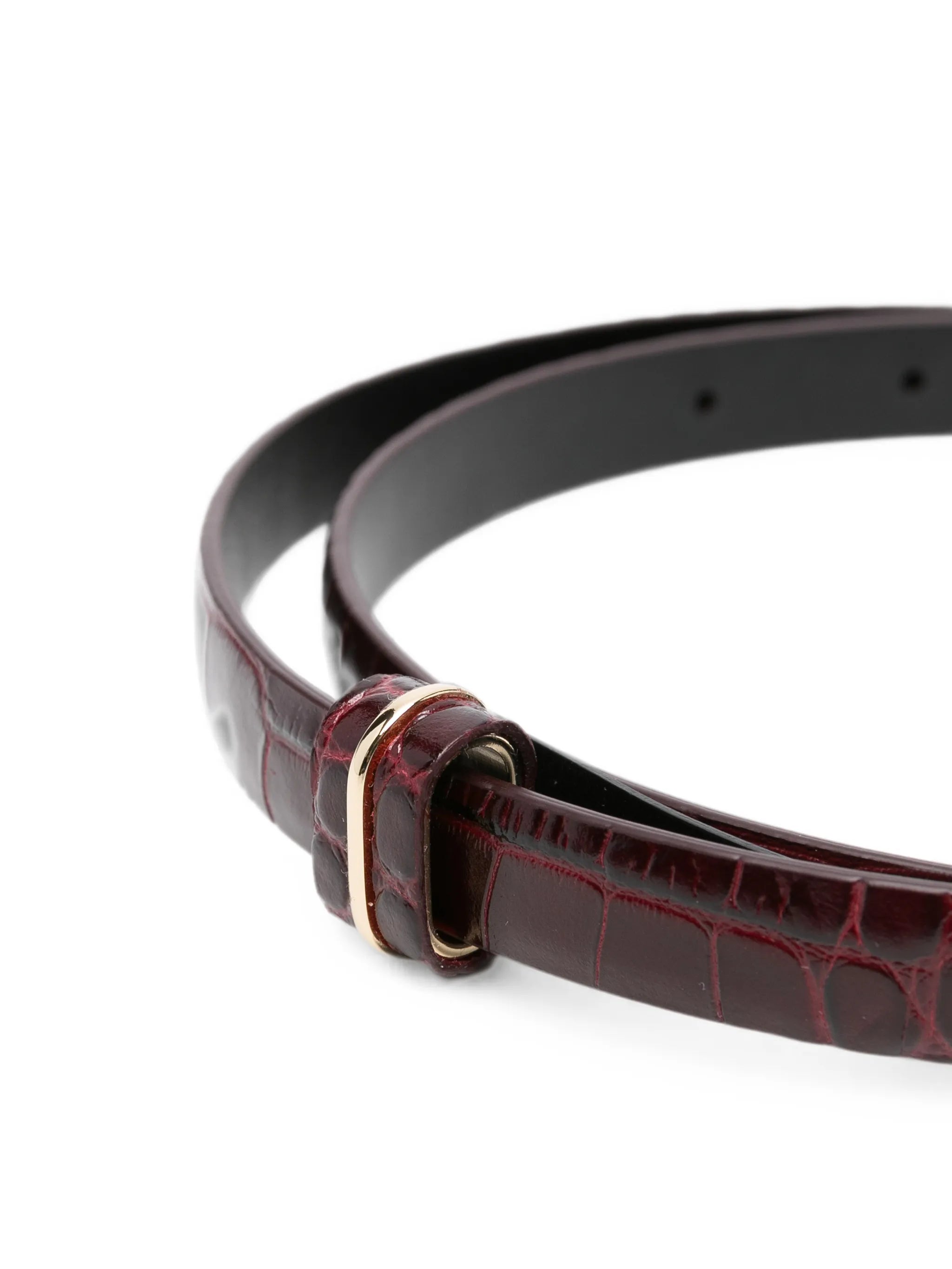 croc-effect leather belt