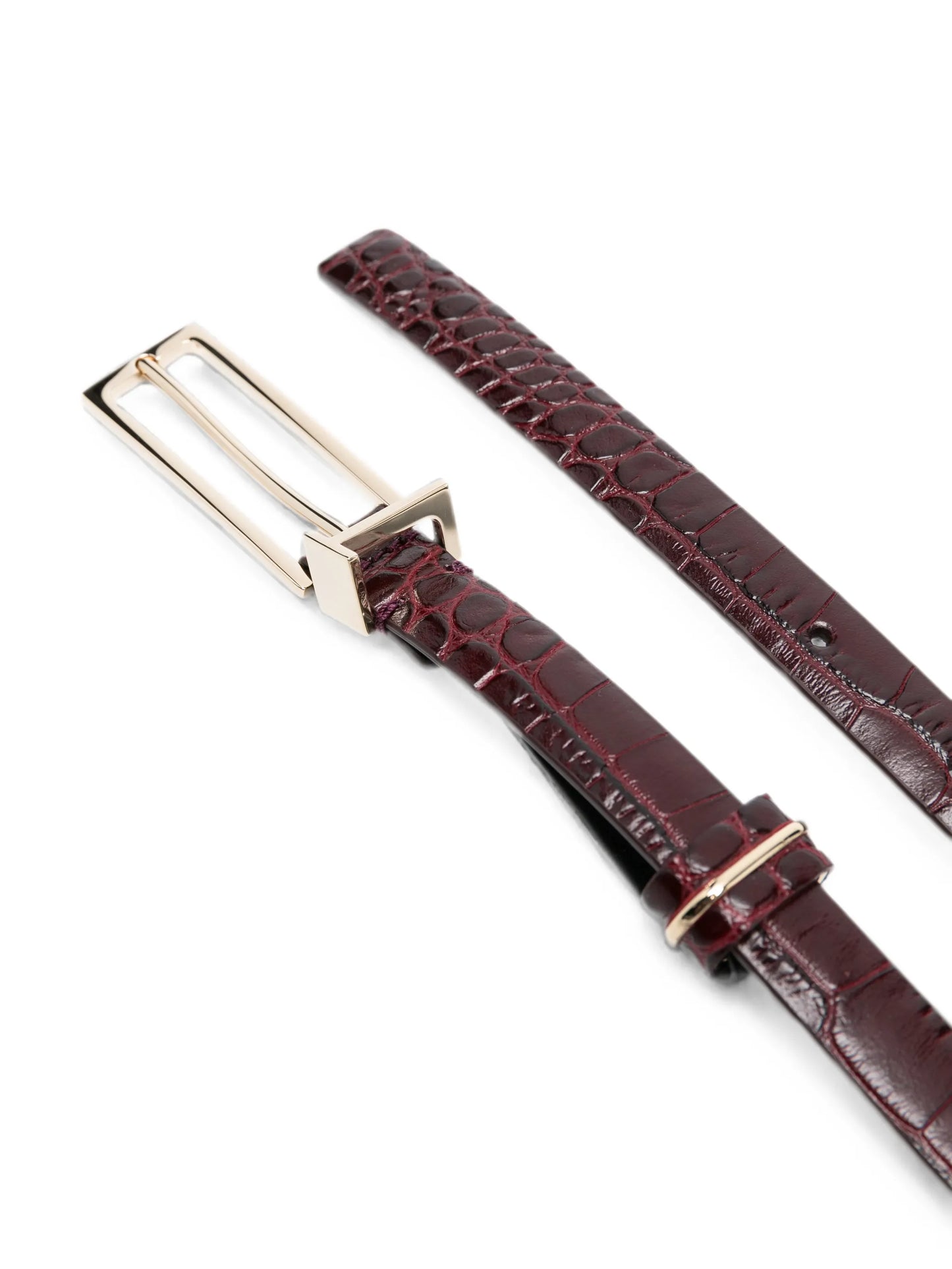 croc-effect leather belt