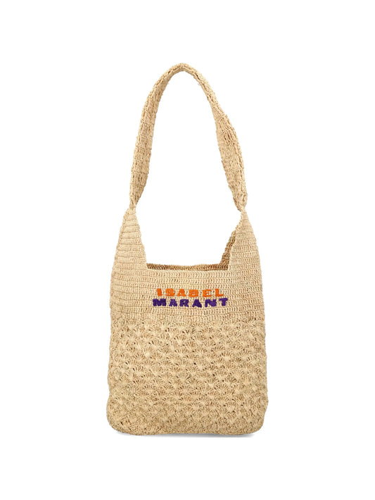 logo-embroidered shoulder bag