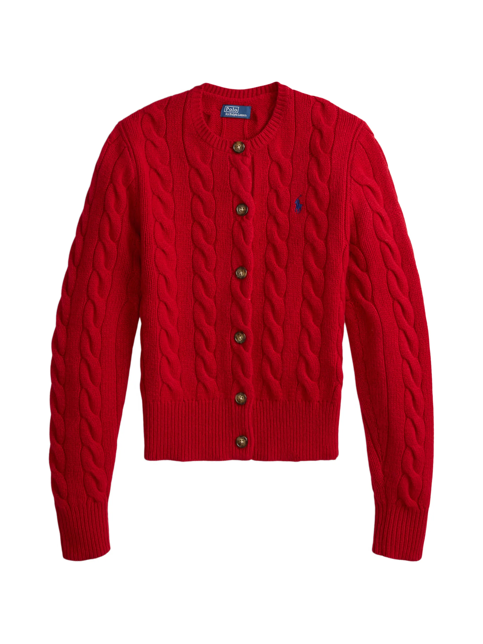 cable-knit wool-cashmere cardigan