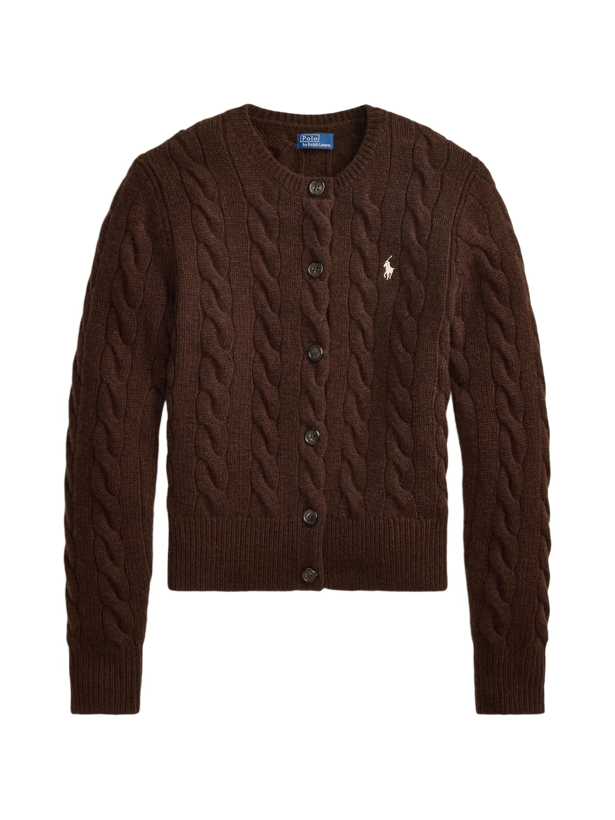cable-knit wool-cashmere cardigan