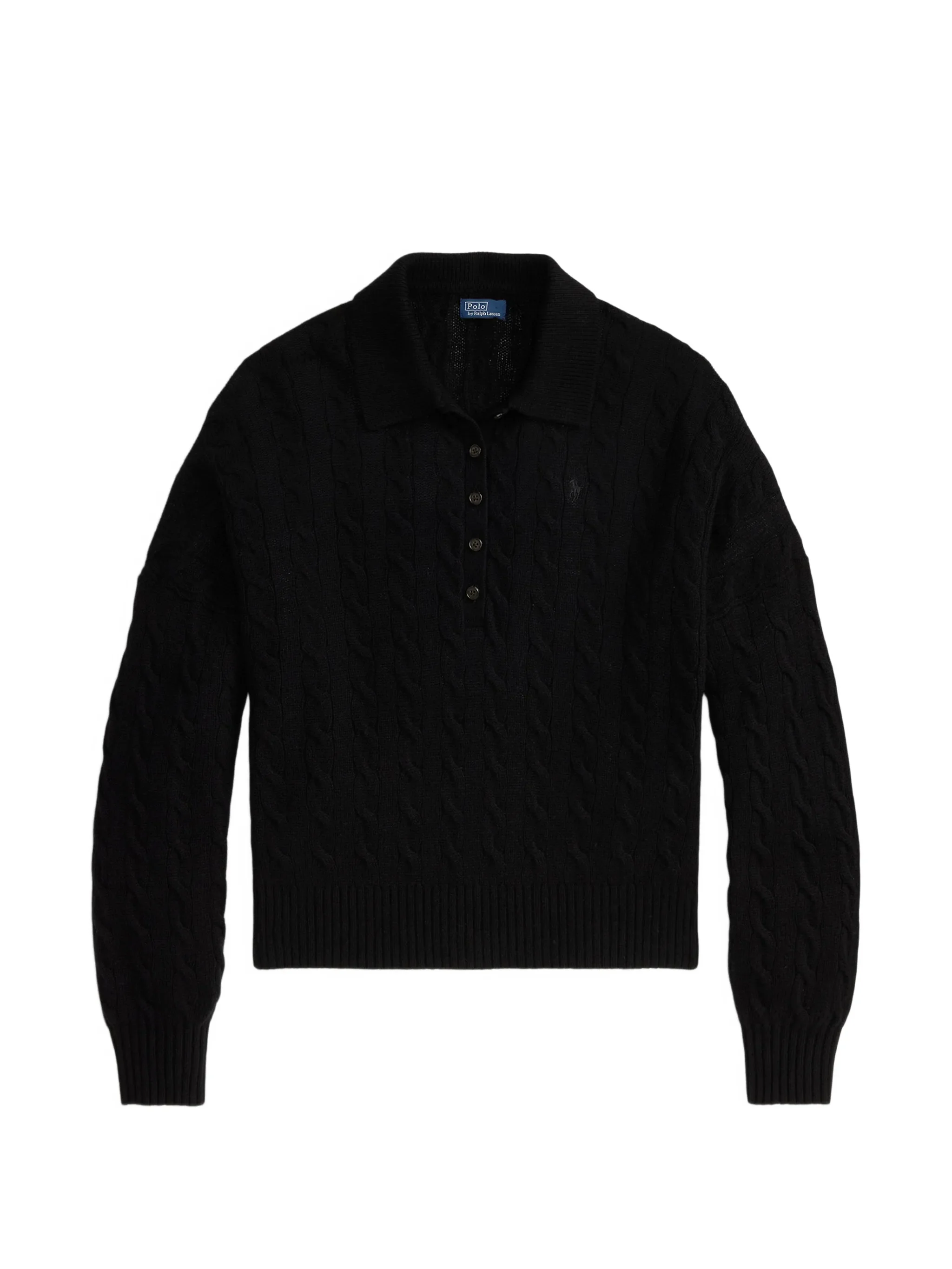 cable-knit Polo sweater