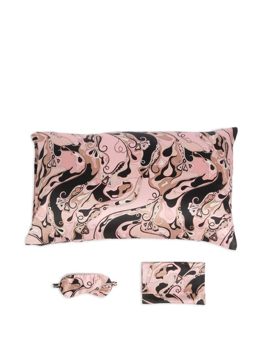 Orchidee print silk sleeping kit