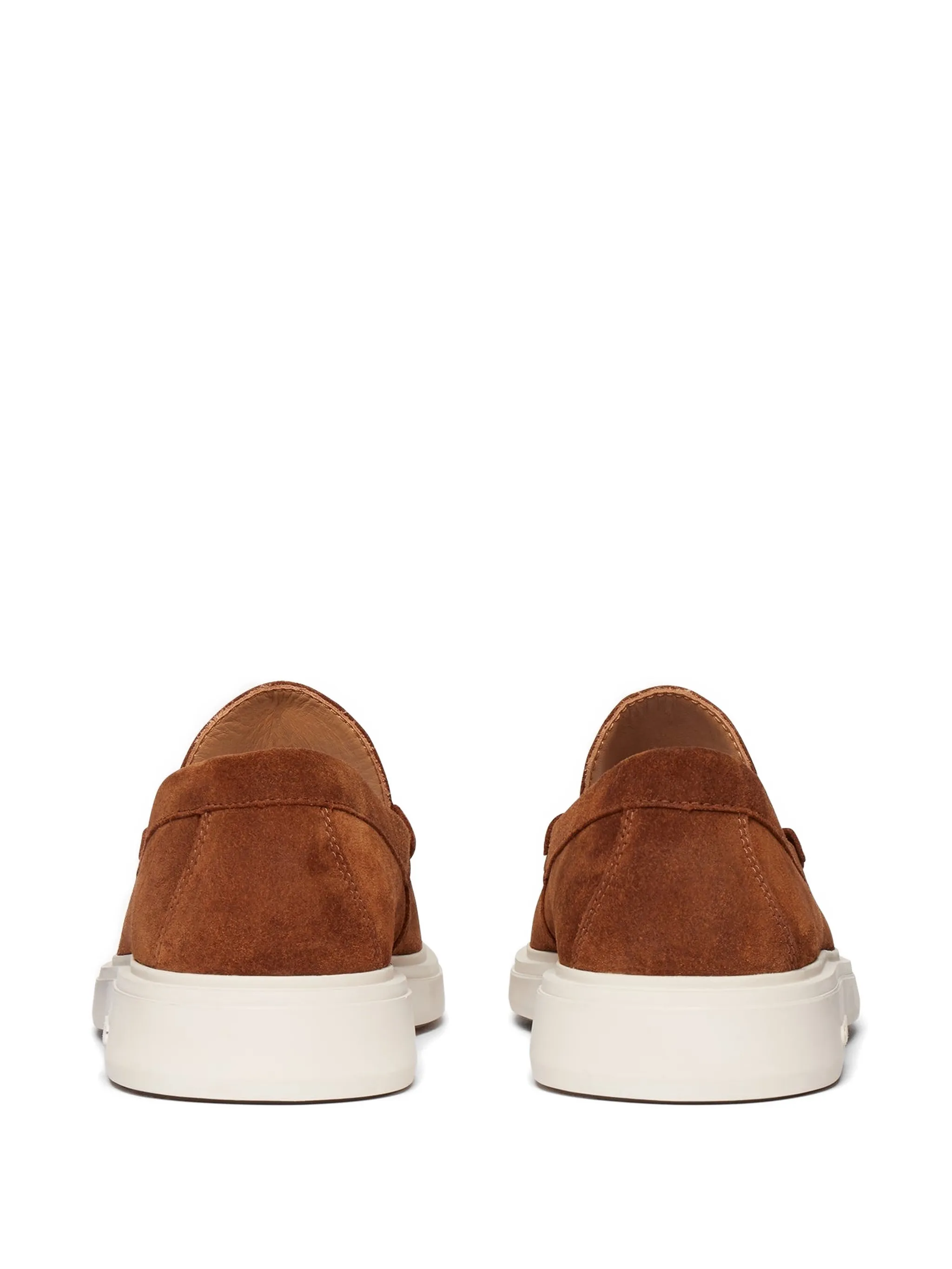 Bosco Cupsole Penny loafers in mid brown suede
