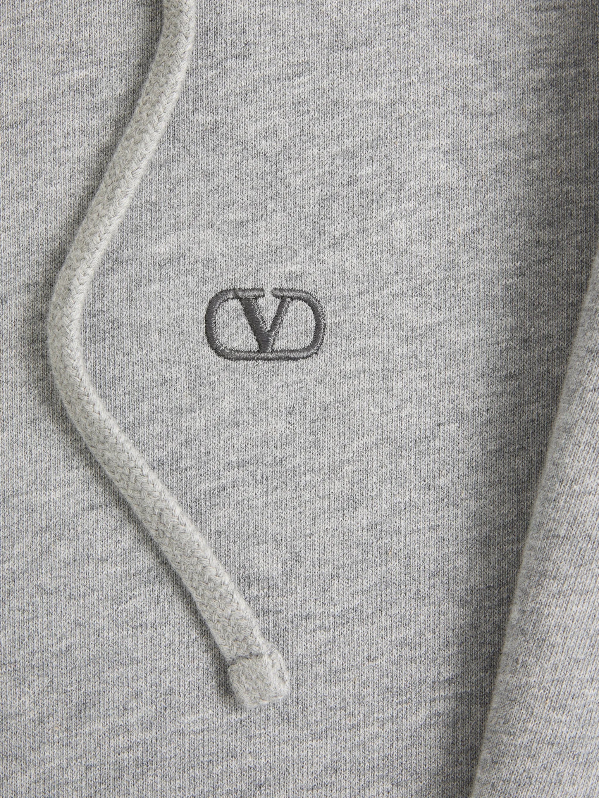 cotton hoodie with VLogo embroidery