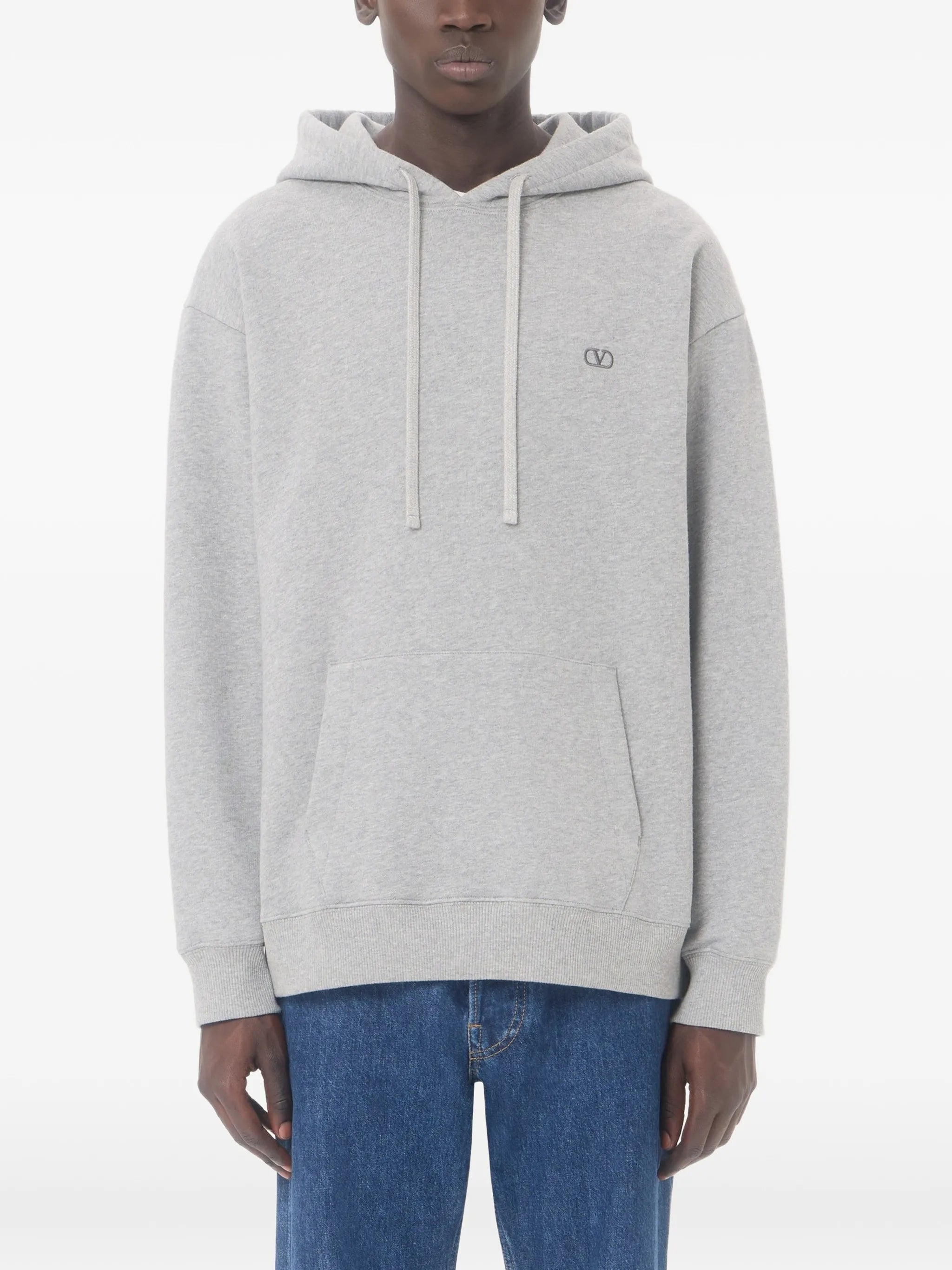 cotton hoodie with VLogo embroidery