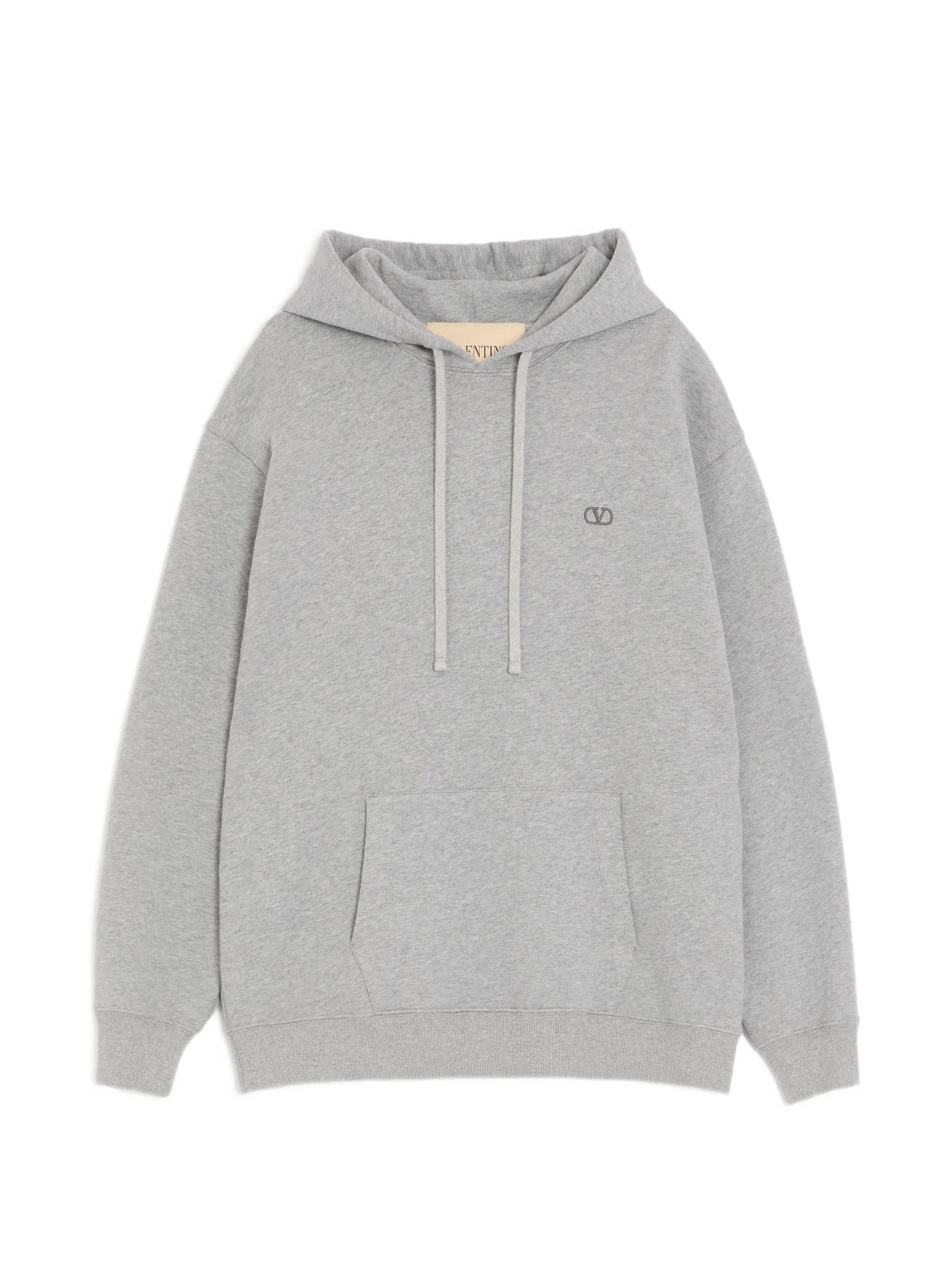 cotton hoodie with VLogo embroidery