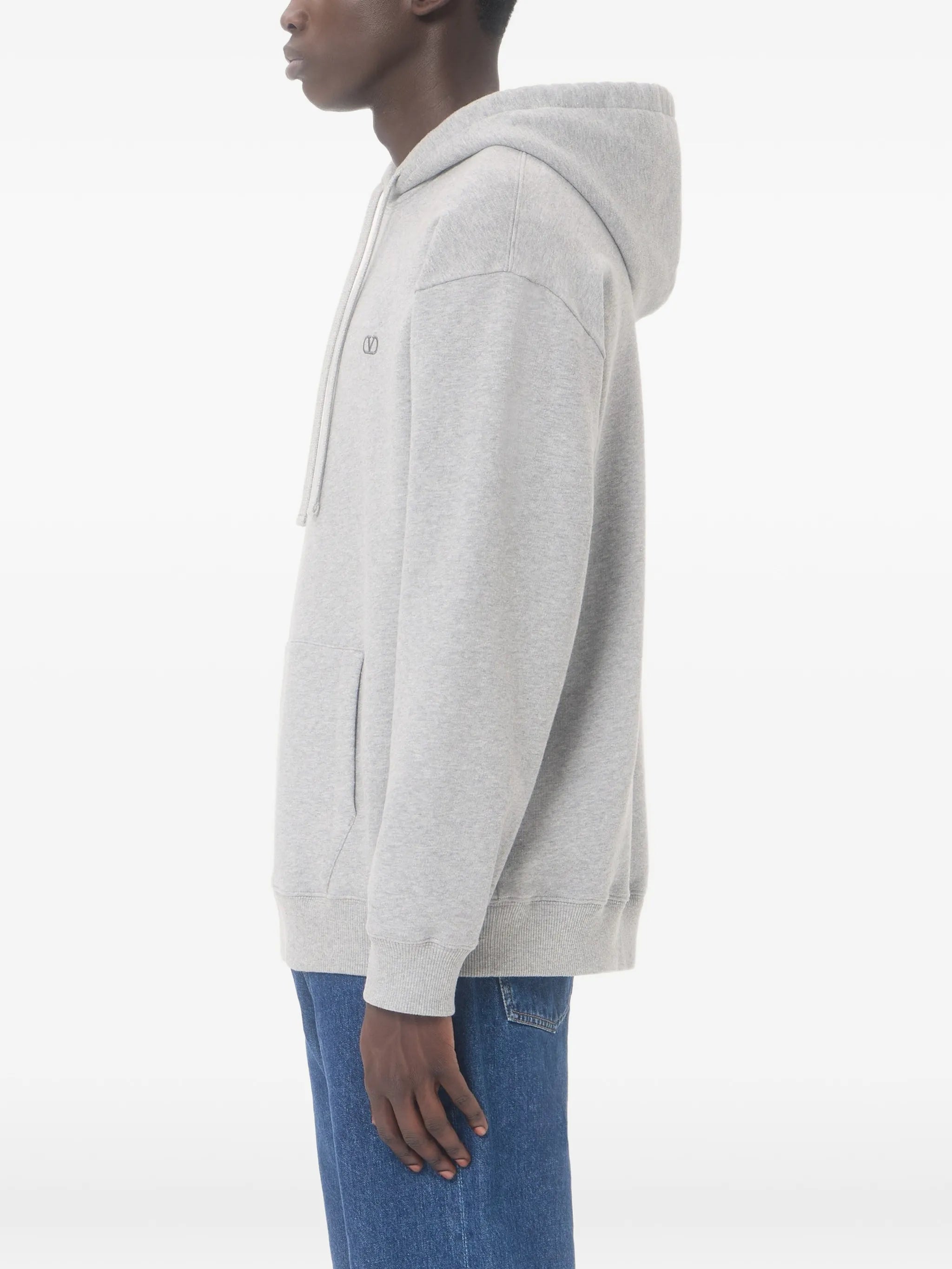 cotton hoodie with VLogo embroidery