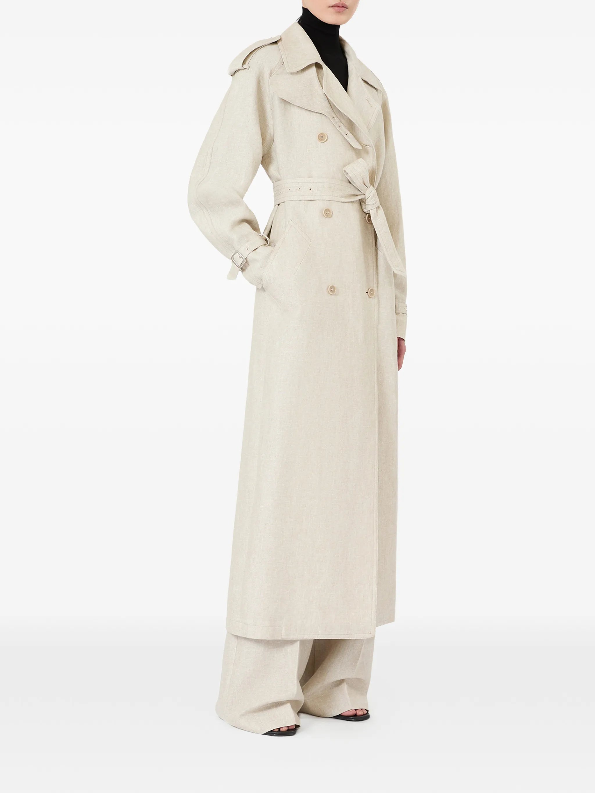 double-breasted belted coat