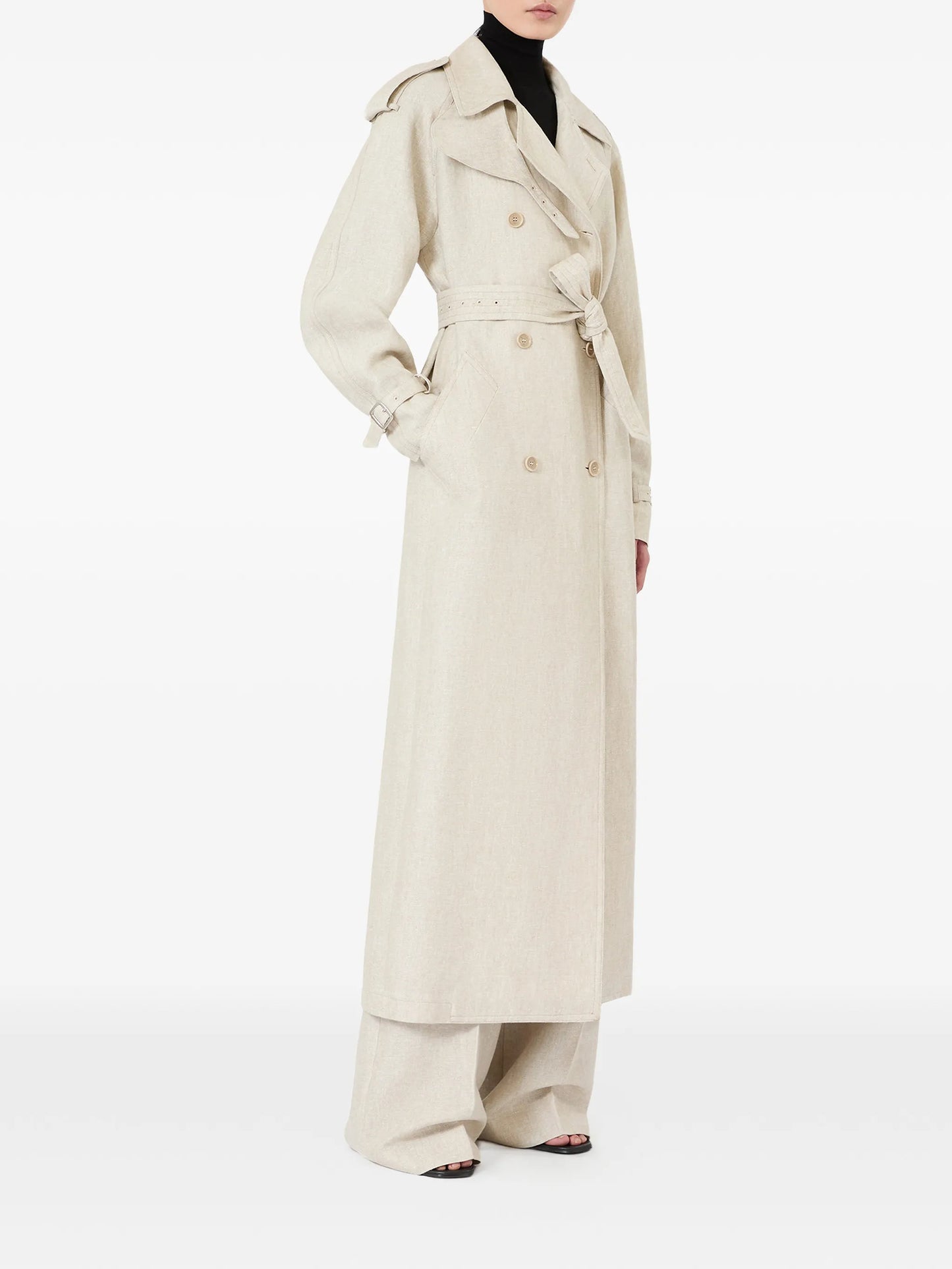 double-breasted belted coat