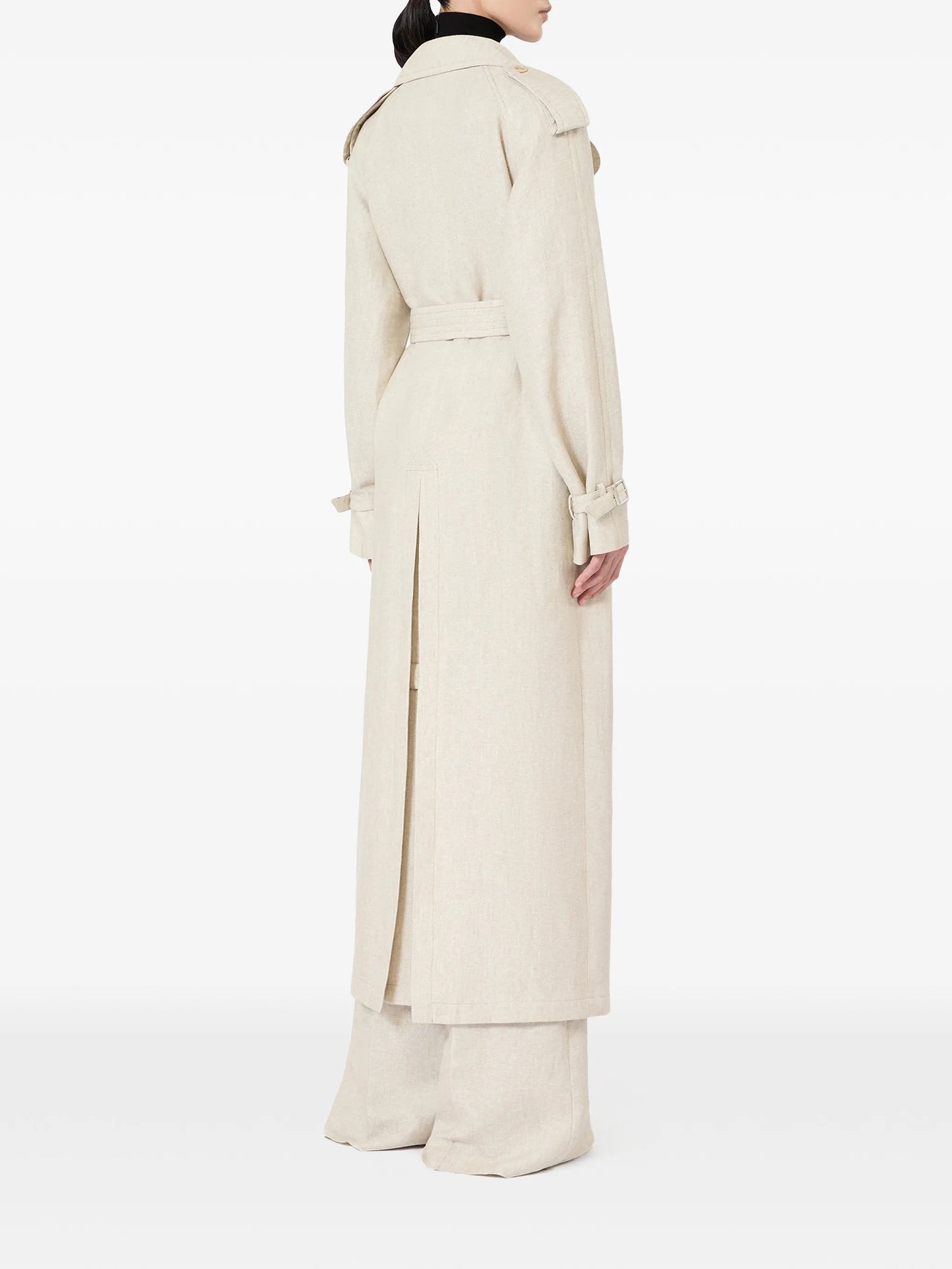 double-breasted belted coat