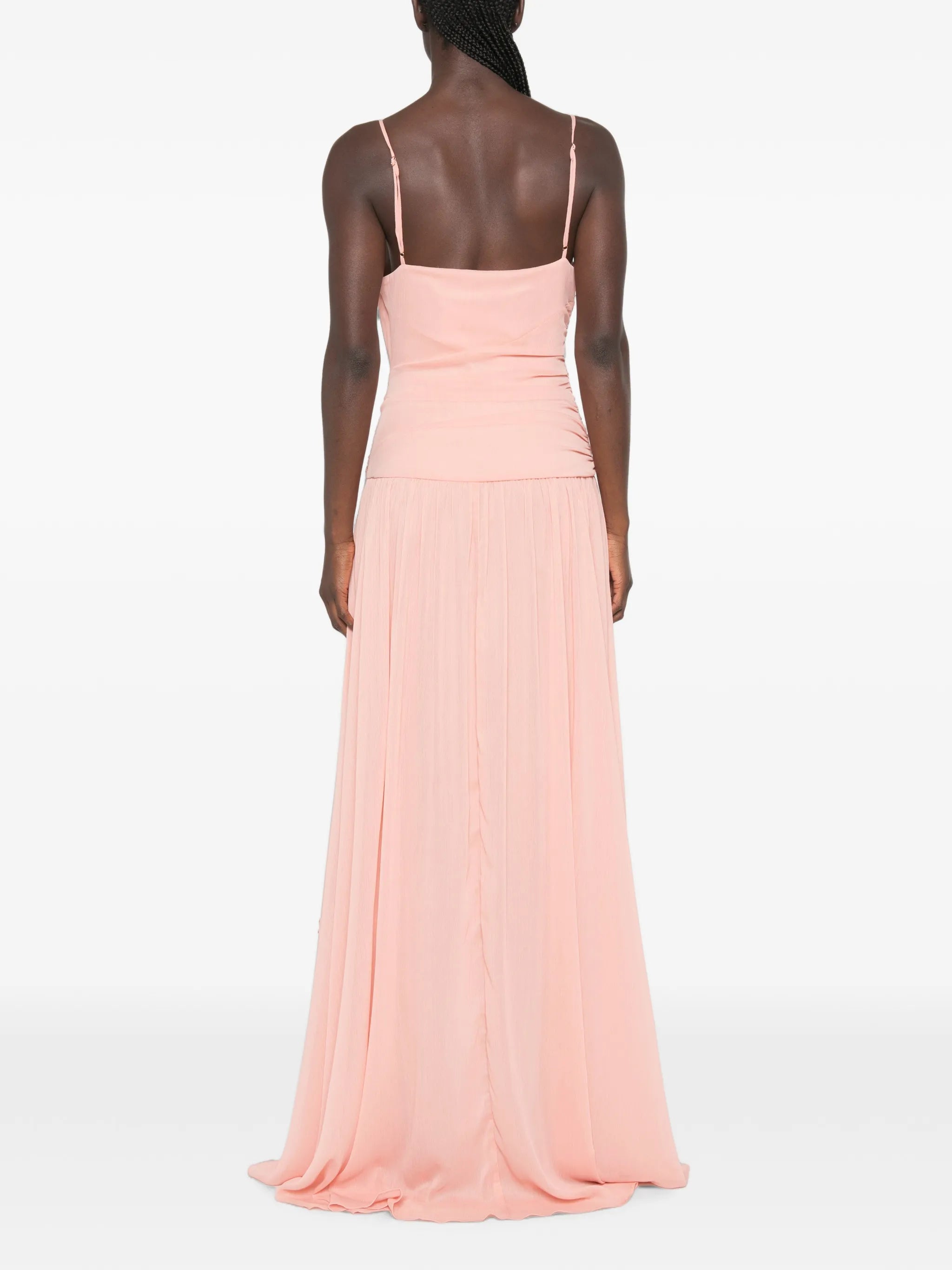 Delilah ruched asymmetric maxi dress