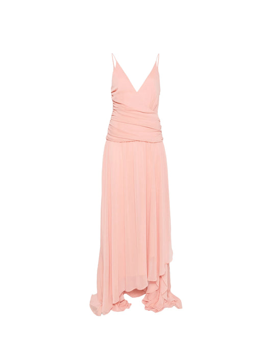 Delilah ruched asymmetric maxi dress