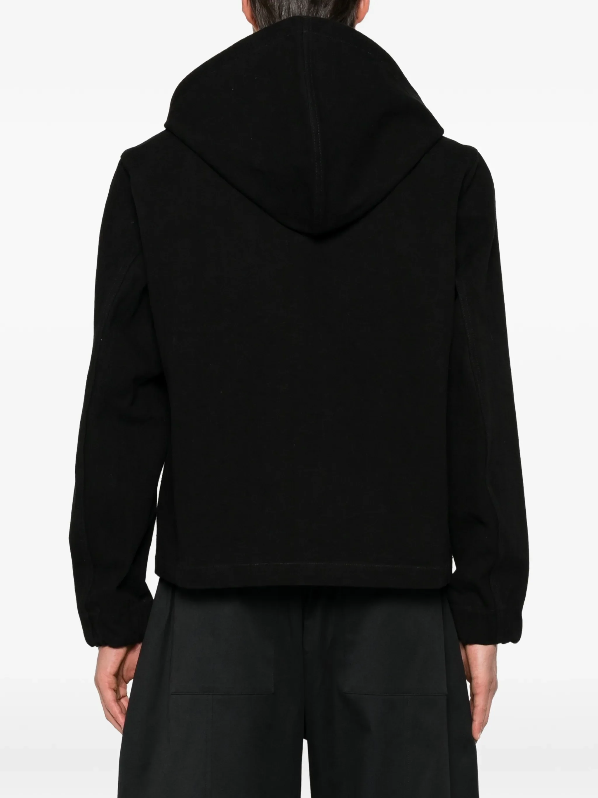 drawstring-hood zip-up jacket
