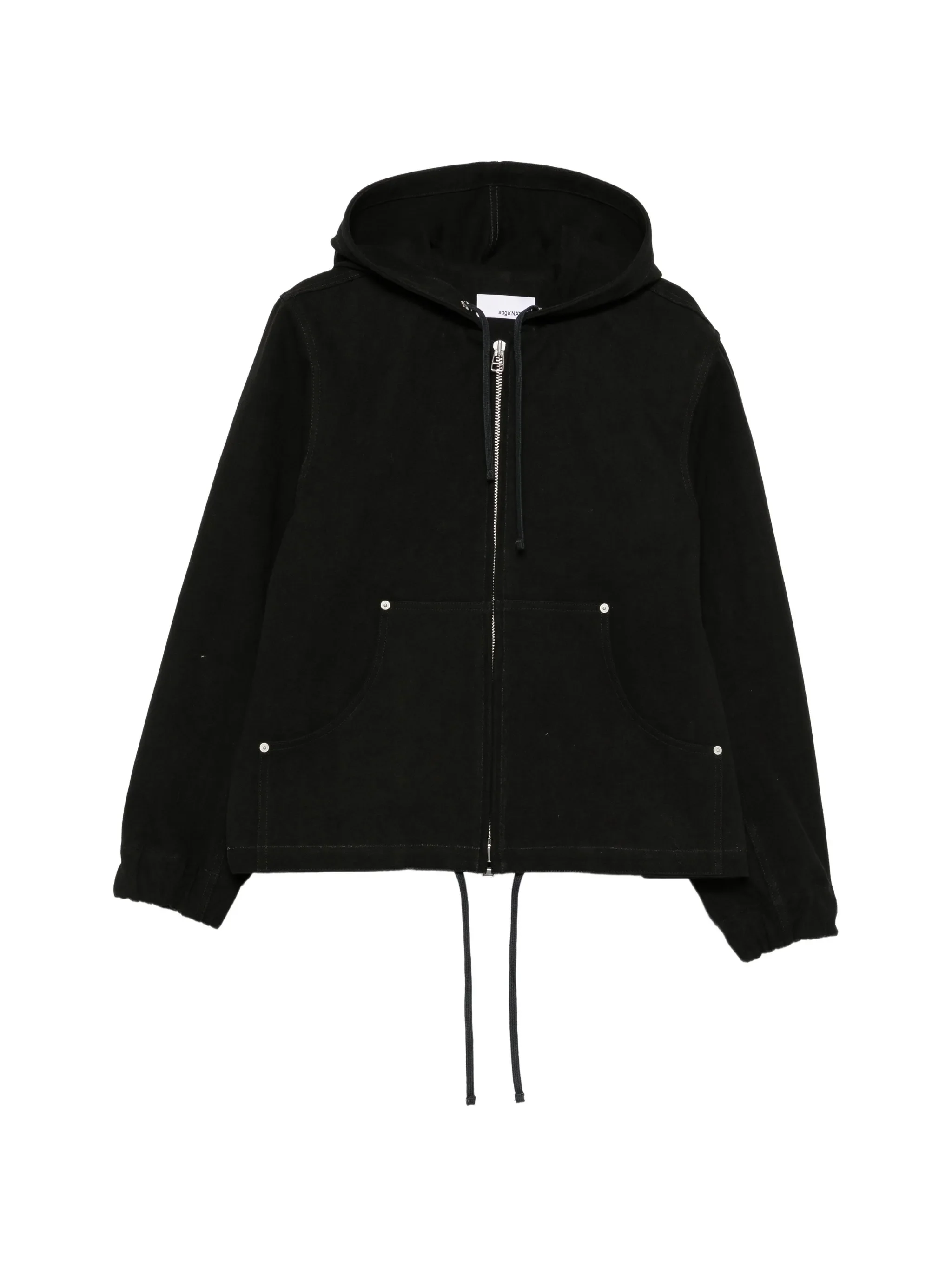 drawstring-hood zip-up jacket