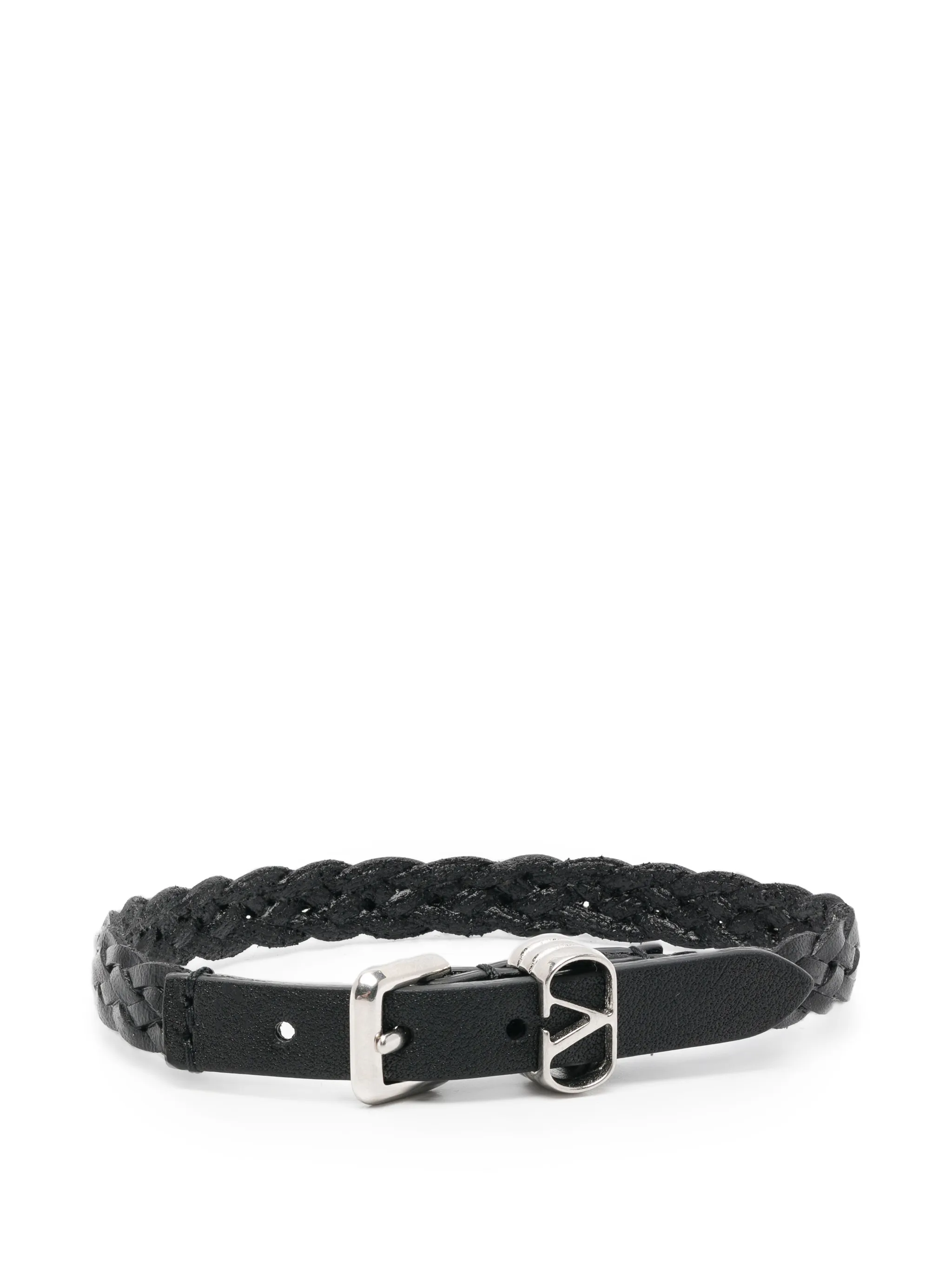 Ovalette braided-leather bracelet