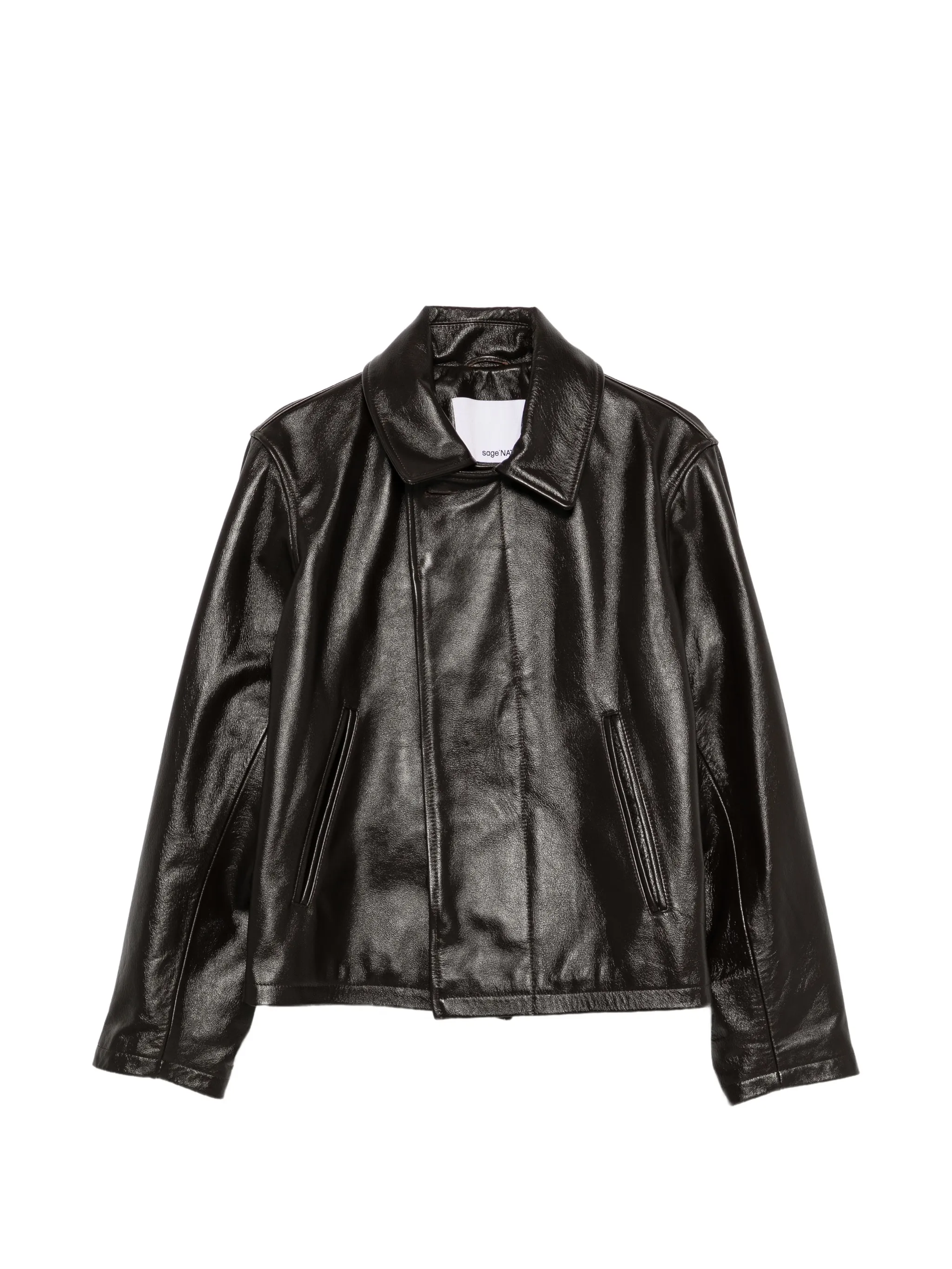 Fold leather jacket