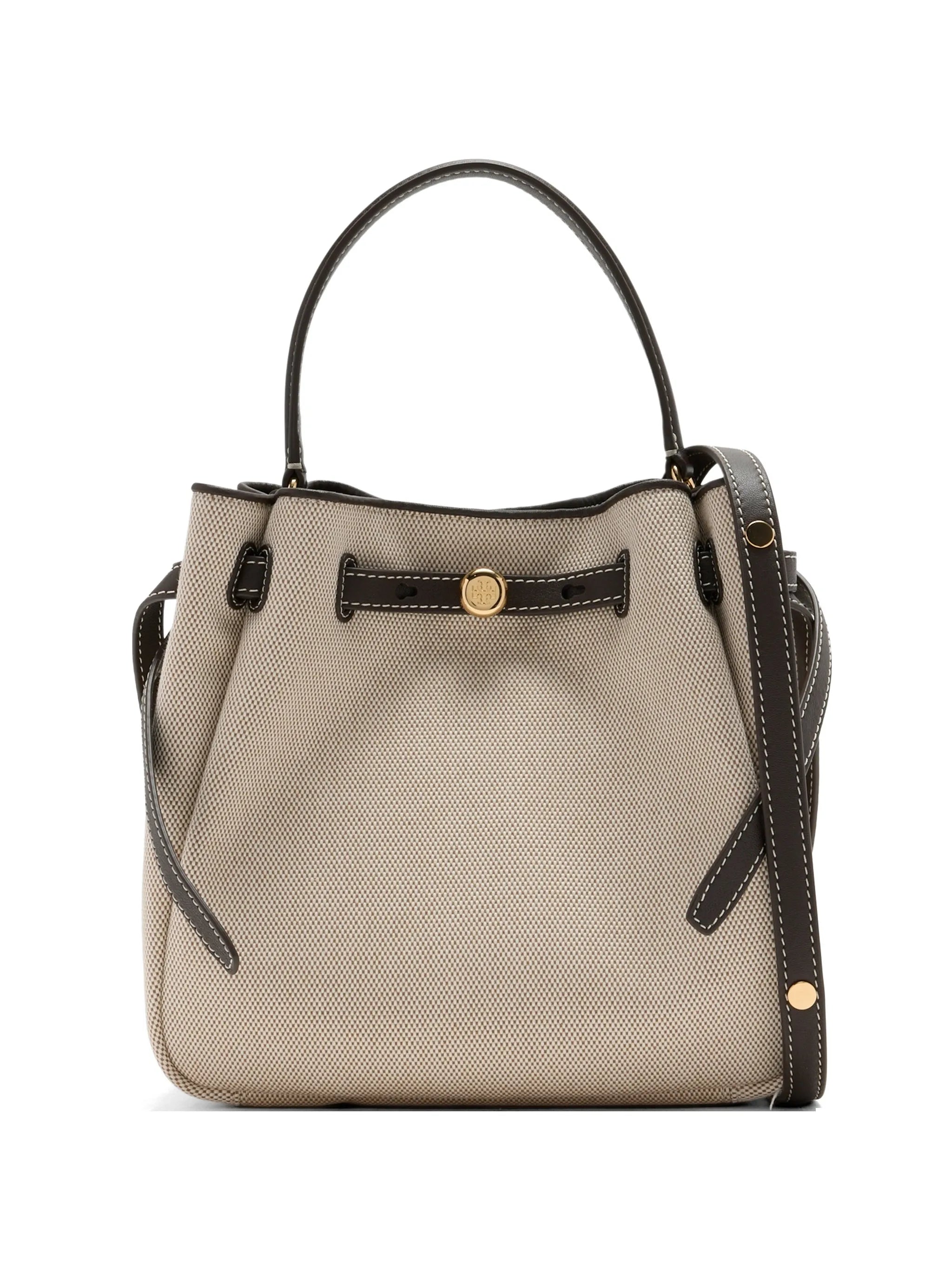 Romy drawstring top-handle bucket bag