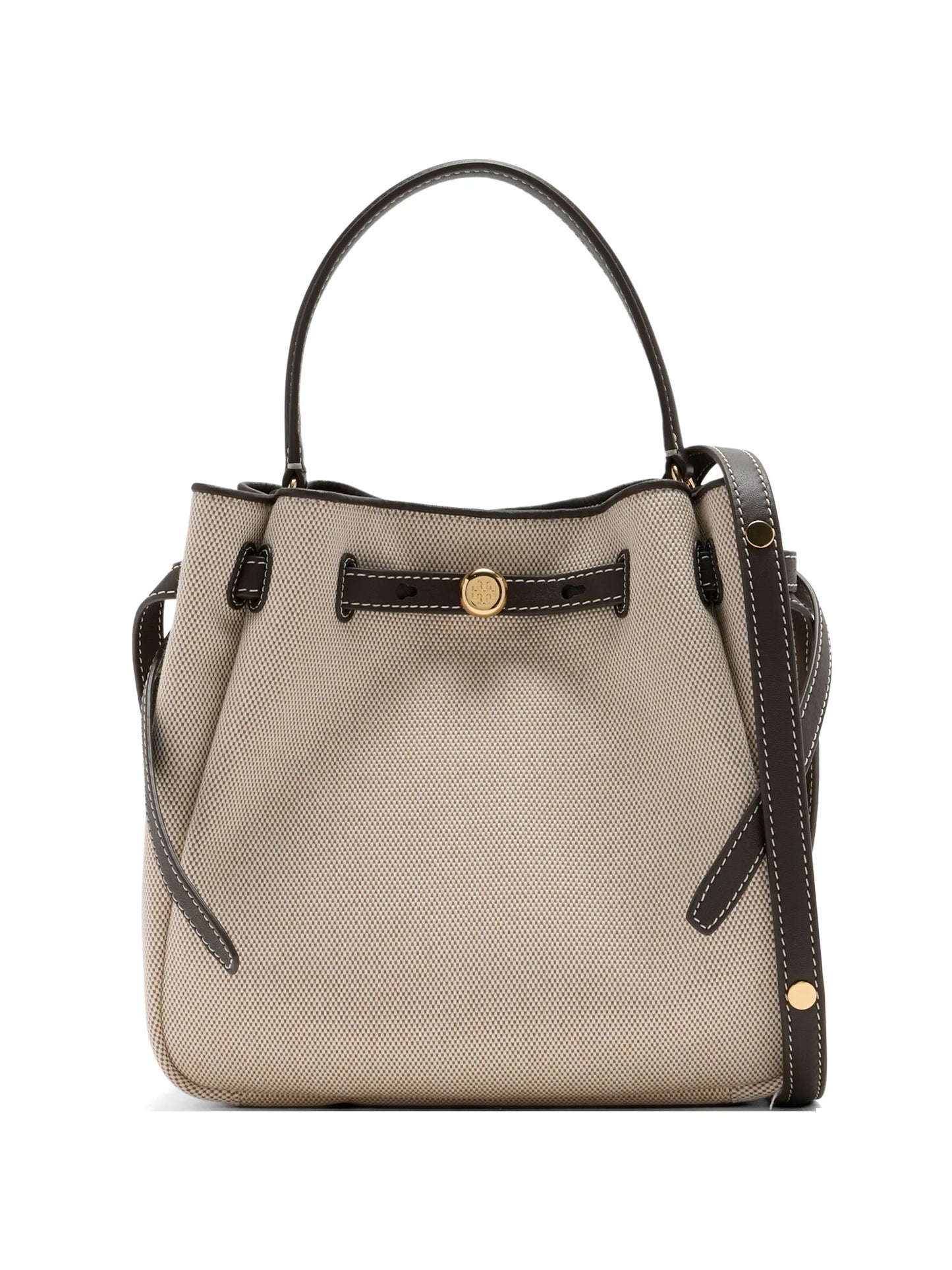 Romy drawstring top-handle bucket bag