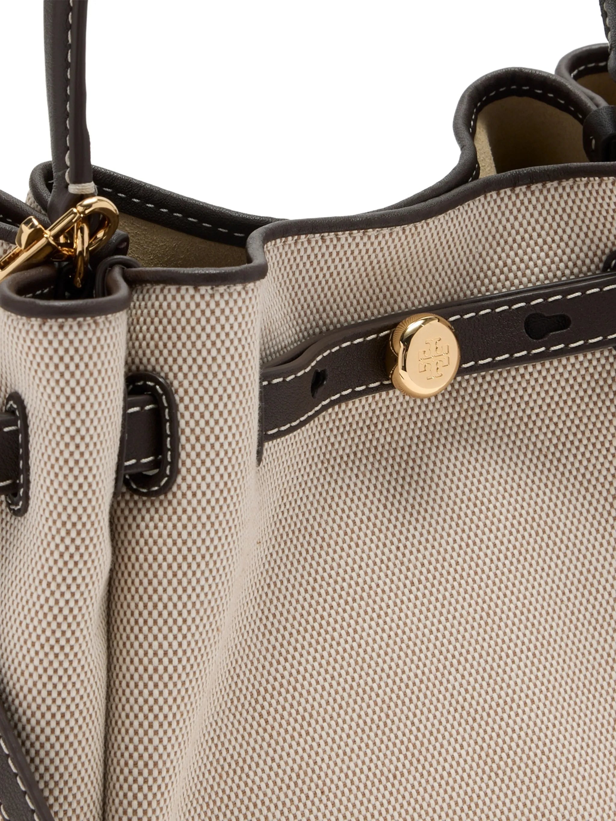 Romy drawstring top-handle bucket bag
