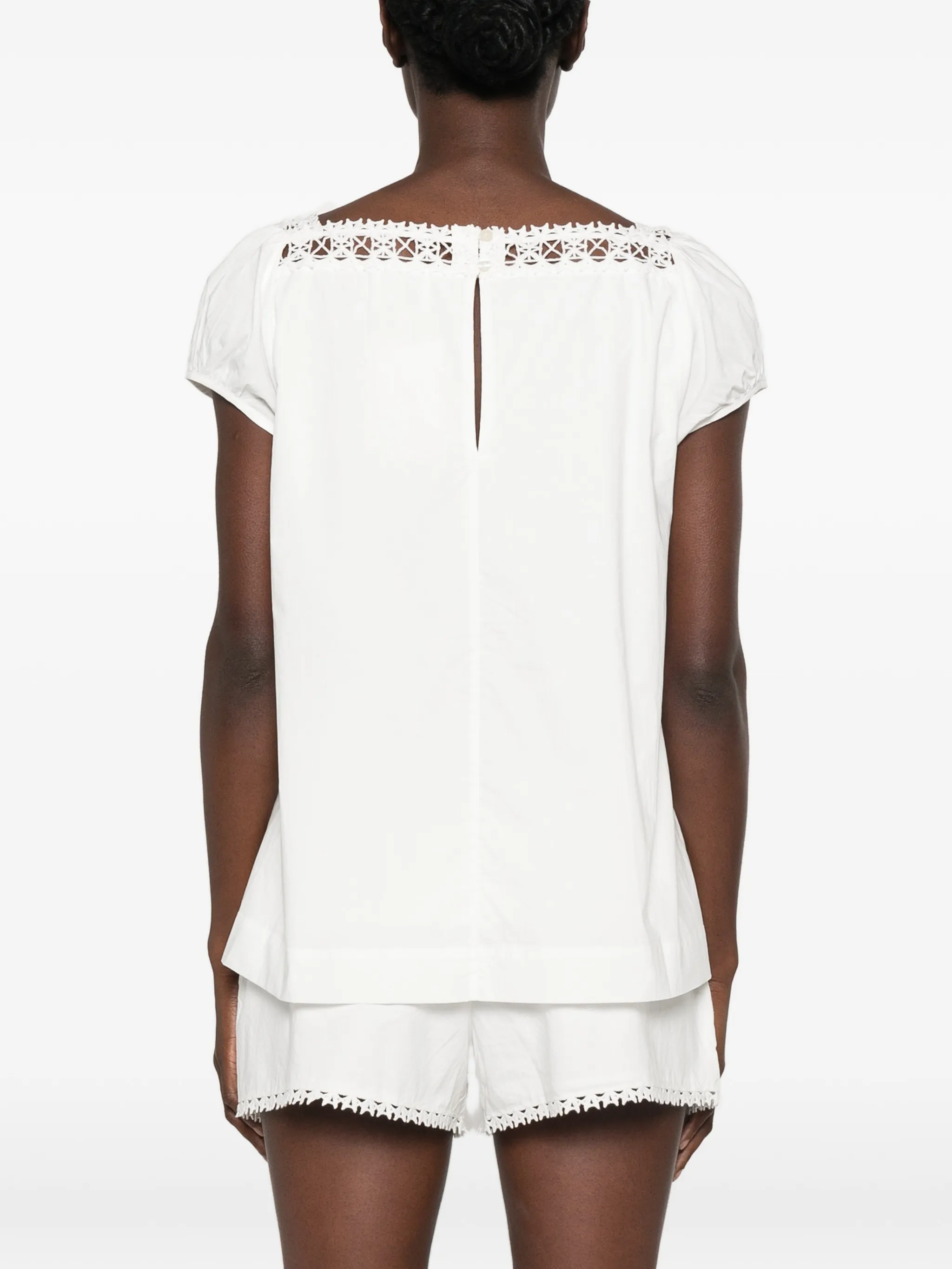 Veda crochet-trim blouse