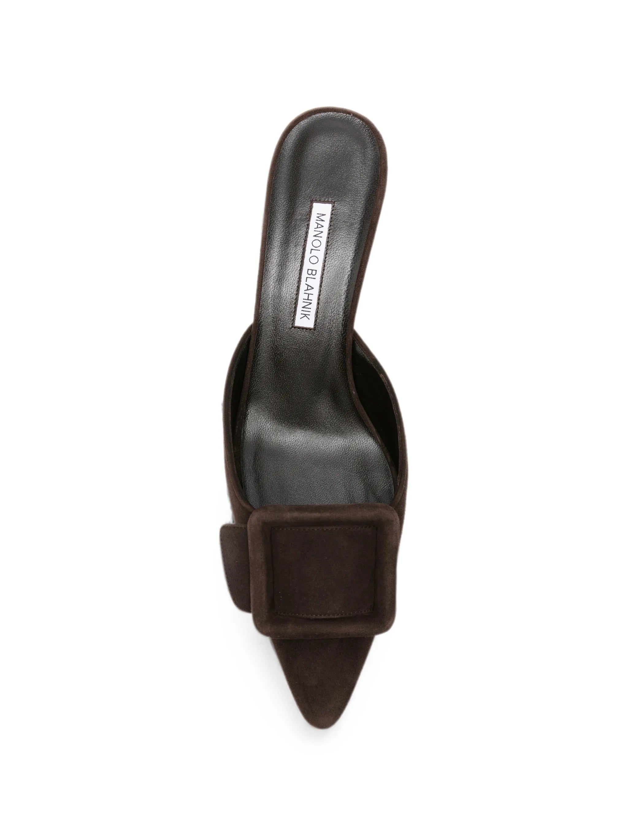 Maysale brown suede buckle mules
