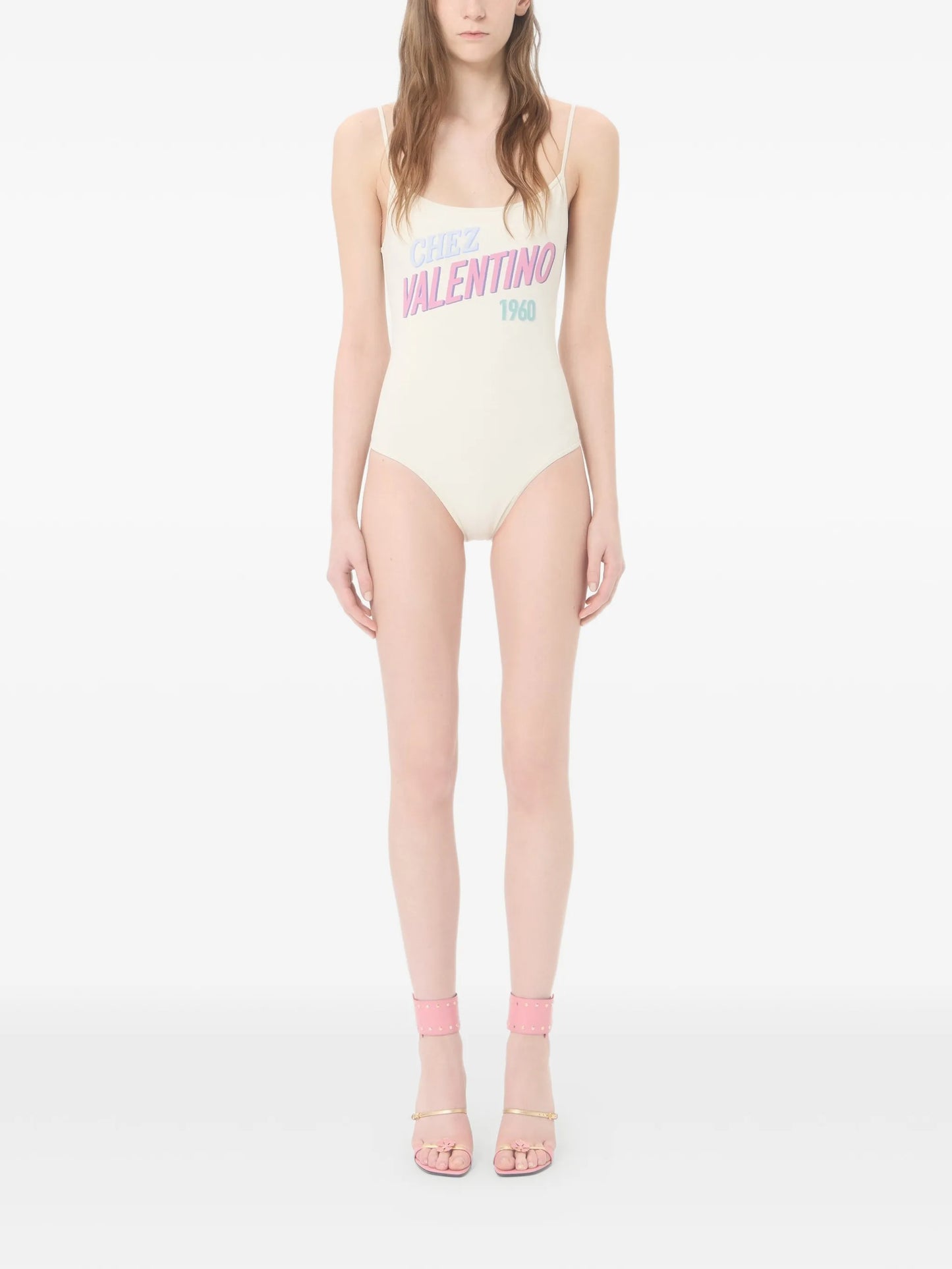 one-piece swimsuit with Chez Valentino 1960 print