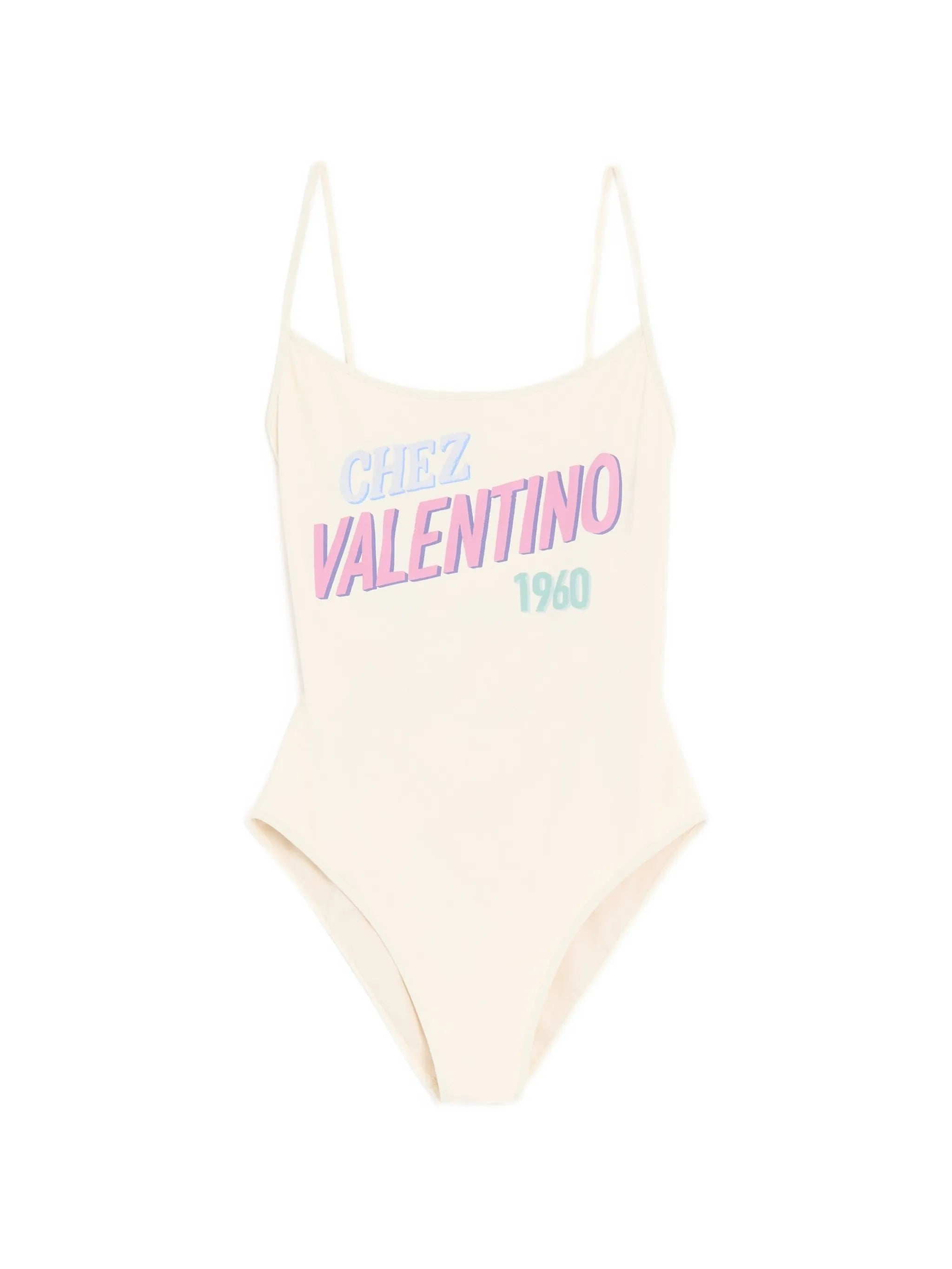 one-piece swimsuit with Chez Valentino 1960 print