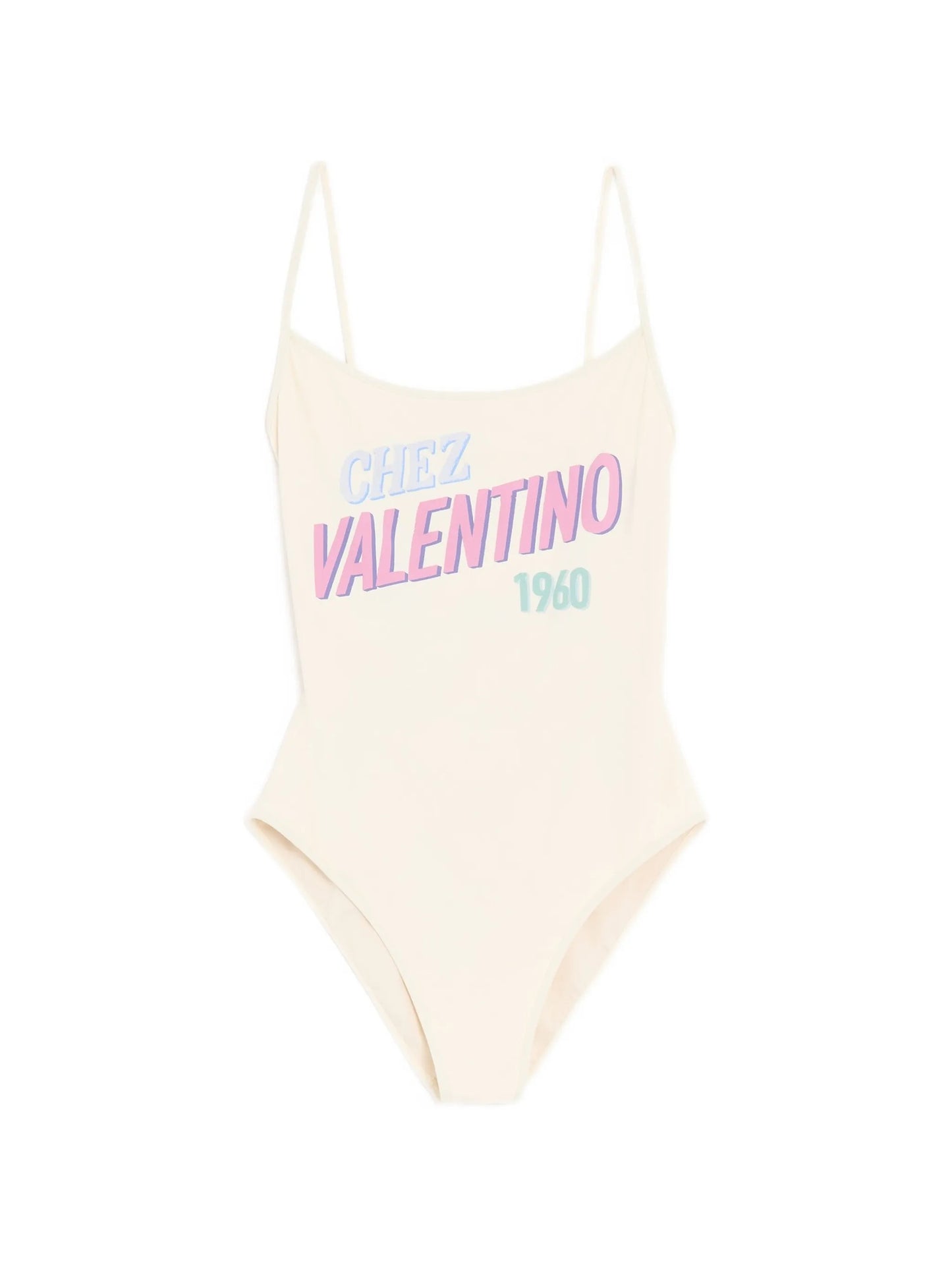 one-piece swimsuit with Chez Valentino 1960 print