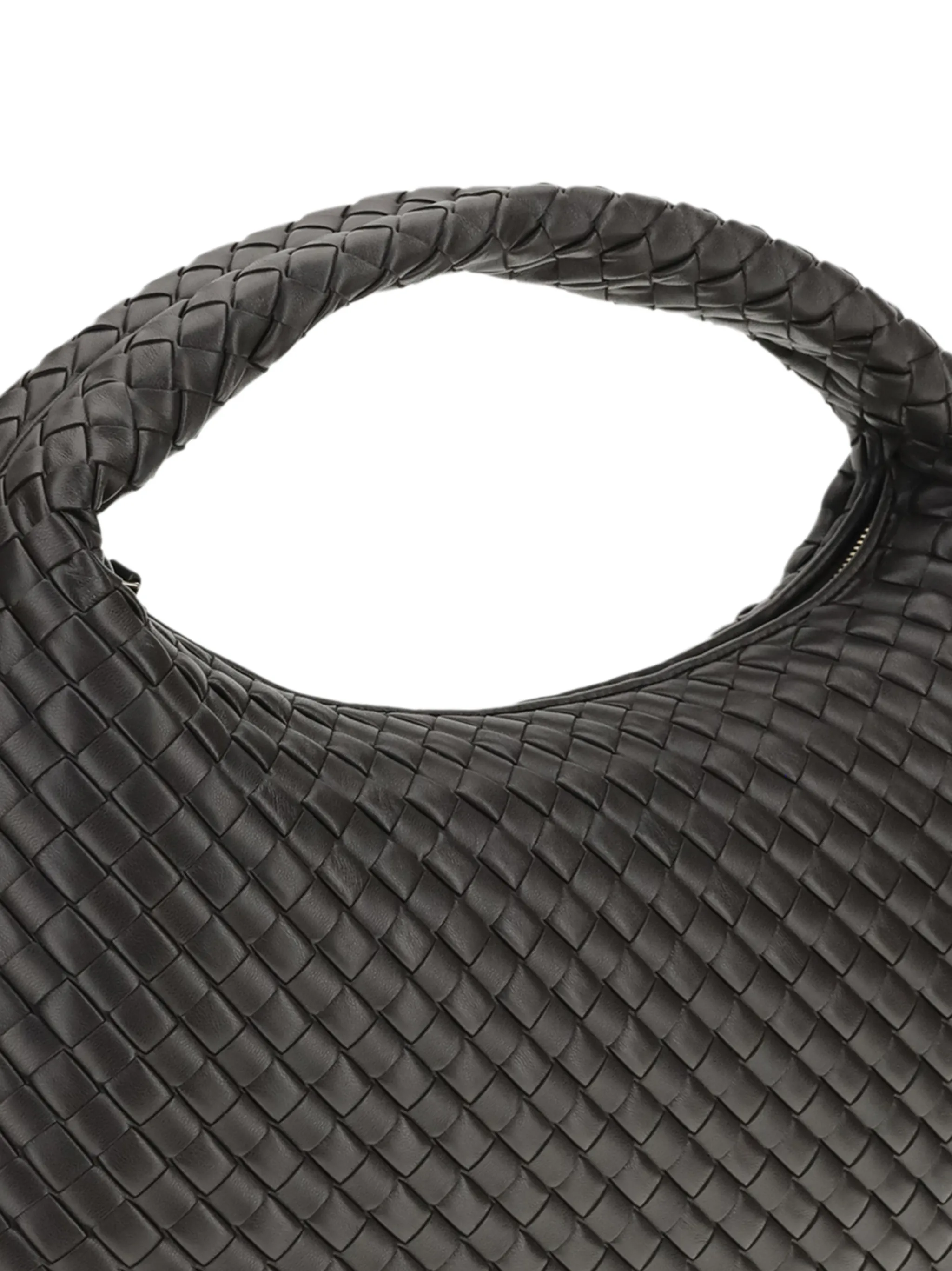 Veneta intrecciato zip shoulder bag